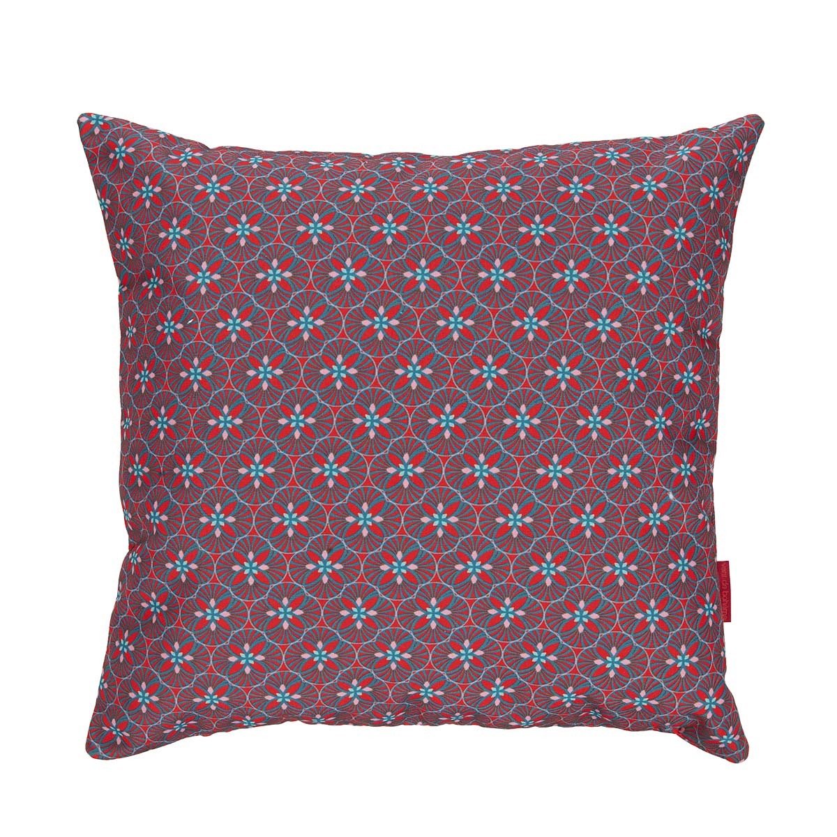 Housse de coussin extérieur imprimé graphique rouge 45x45