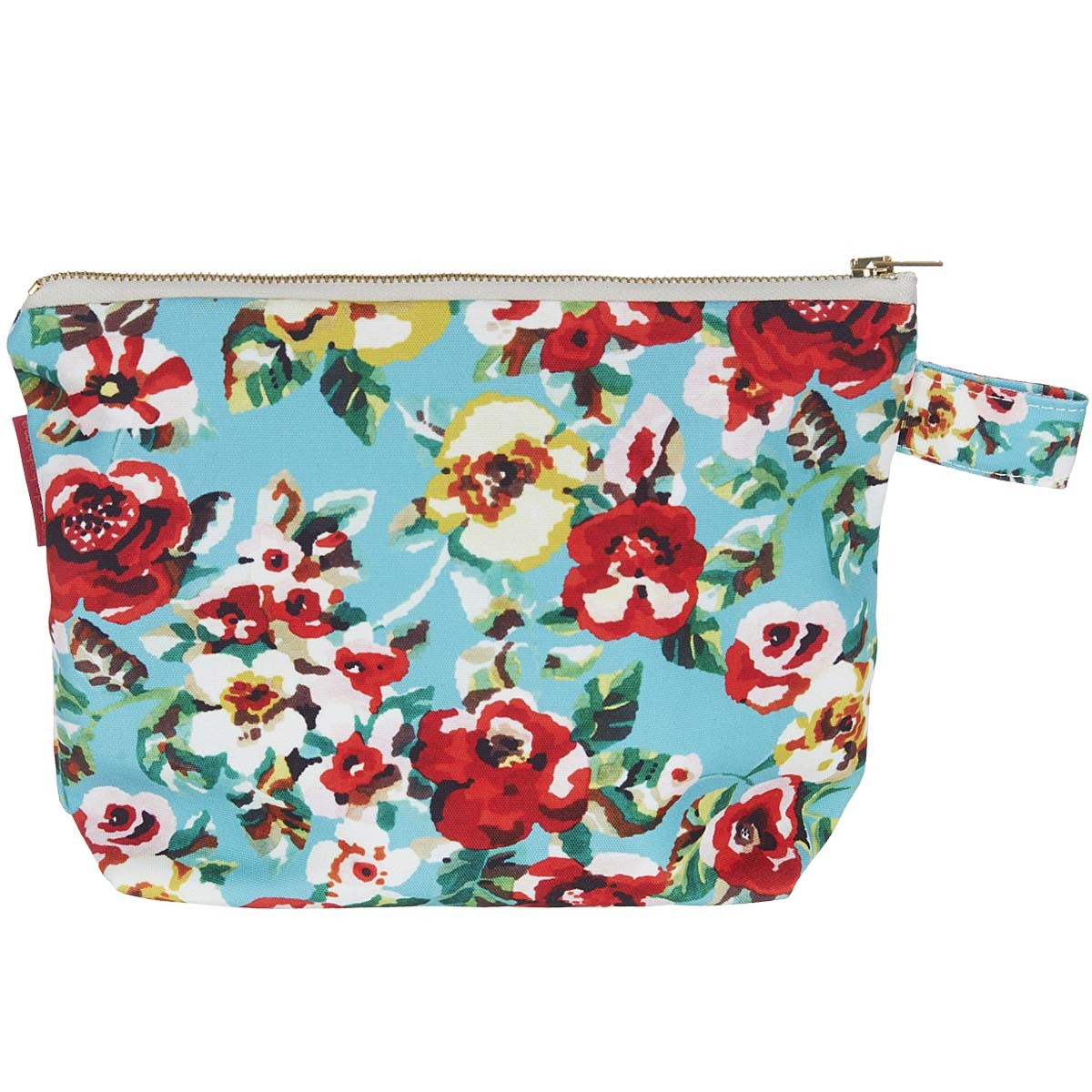 Pochette en toile outdoor imprimé fleuri turquoise Pochette en toile outdoor imprimé fleuri turquoise