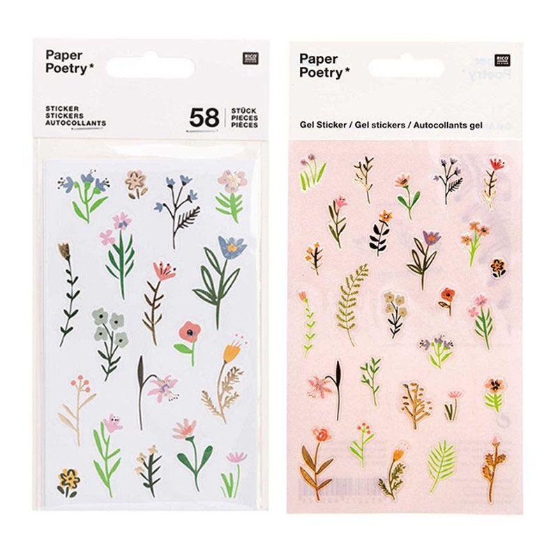 2 planches de stickers gel fleurs (photo) 2 planches de stickers gel fleurs