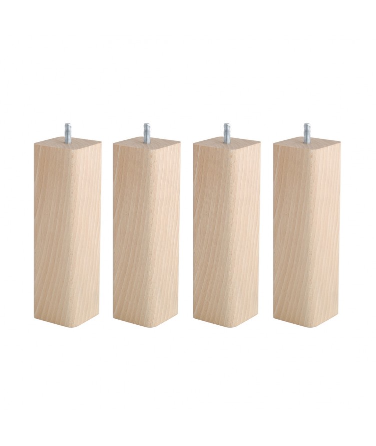 Lot de 4 pieds de lit carrés H20cm finiton Huilé (photo) Lot de 4 pieds de lit carrés H20cm finiton Huilé