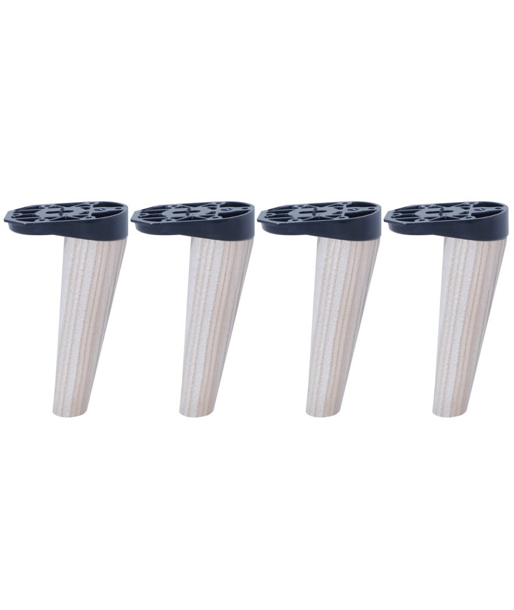 Lot de 4 pieds de lit Scandinaves en Frêne H17cm finiton Beige Lot de 4 pieds de lit Scandinaves en Frêne H17cm finiton Beige
