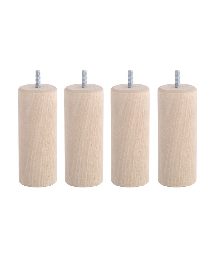 Lot de 4 pieds de lit cylindre H15cm finiton Huilé (photo) Lot de 4 pieds de lit cylindre H15cm finiton Huilé