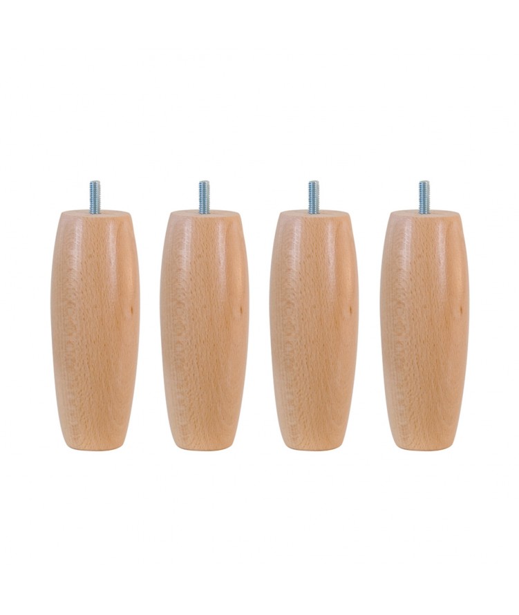 Lot de 4 pieds de lit olive H15cm finiton Vernis Naturel (photo) Lot de 4 pieds de lit olive H15cm finiton Vernis Naturel