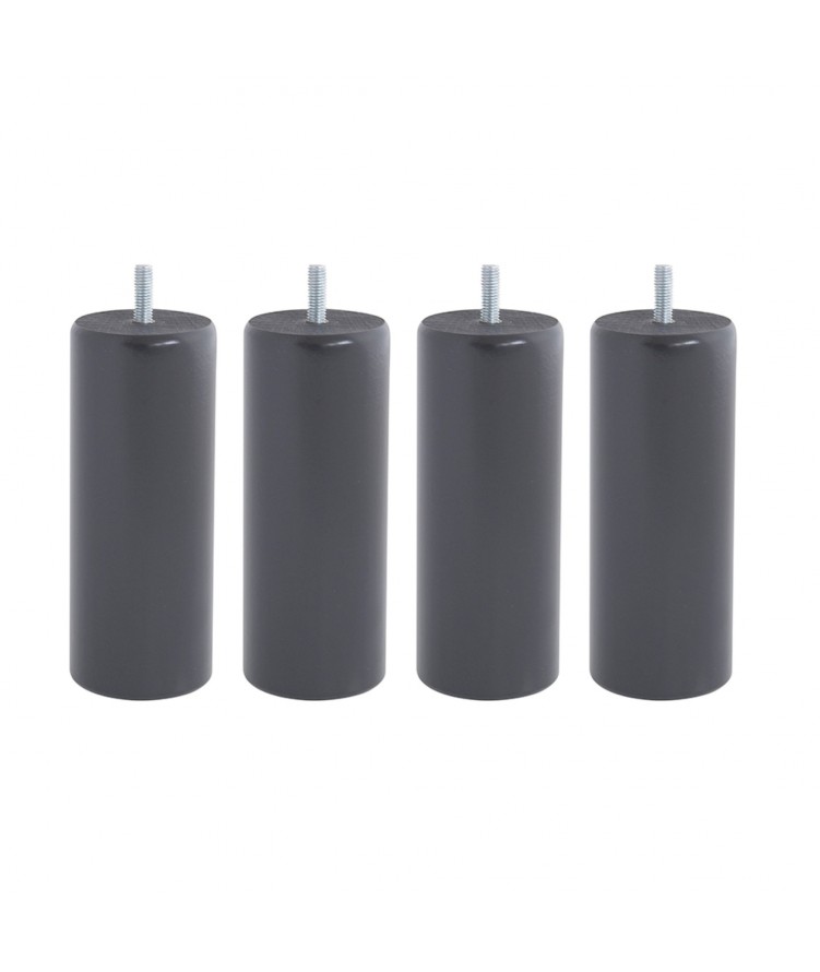 Lot de 4 pieds de lit cylindre H15cm finiton Noir (photo) Lot de 4 pieds de lit cylindre H15cm finiton Noir