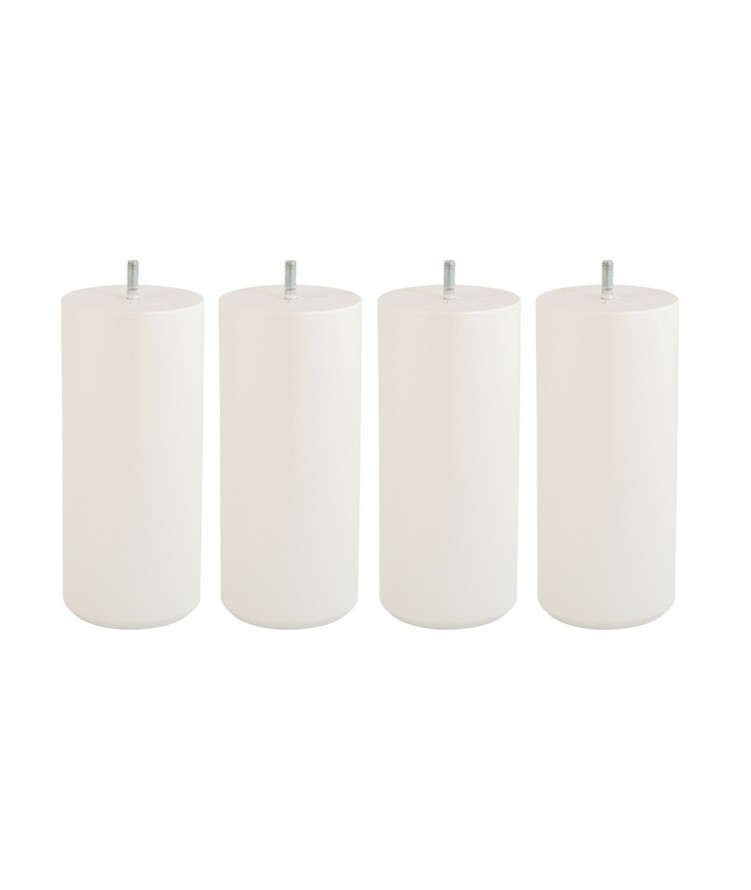 Lot de 4 pieds de lit cylindre H20cm finiton Blanc nacré (photo) Lot de 4 pieds de lit cylindre H20cm finiton Blanc nacré