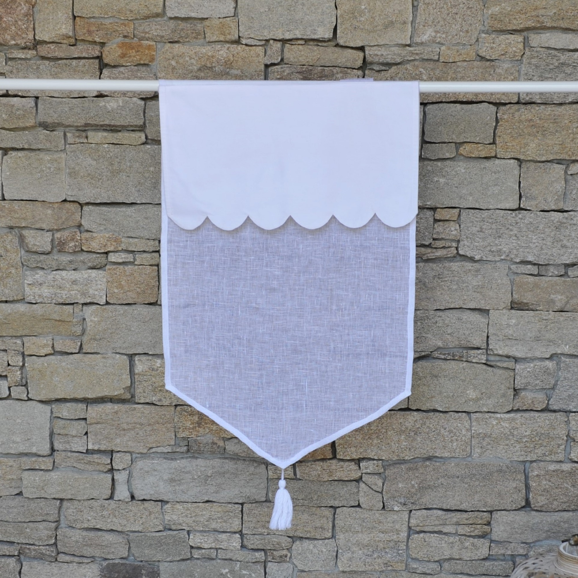 Brise bise feston et pompons 60X120 CM Brise bise feston et pompons 60X120 CM