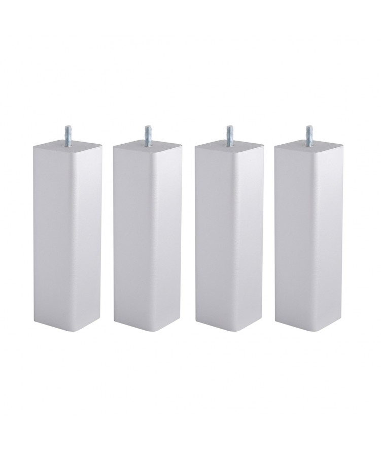 Lot de 4 pieds de lit carrés H20cm finiton Gris (photo) Lot de 4 pieds de lit carrés H20cm finiton Gris