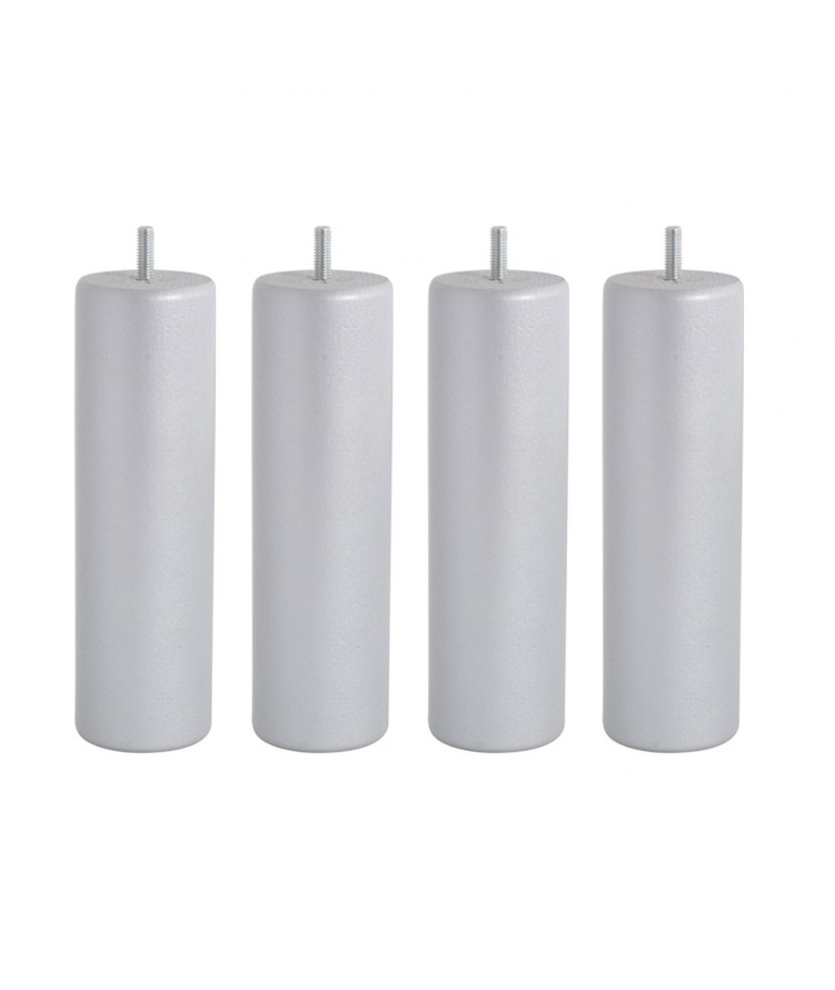 Lot de 4 pieds de lit cylindre H20cm finiton Gris (photo) Lot de 4 pieds de lit cylindre H20cm finiton Gris