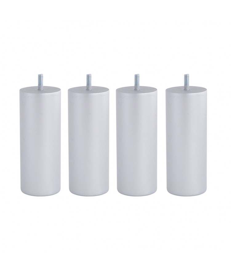 Lot de 4 pieds de lit cylindre H15cm finiton Gris (photo) Lot de 4 pieds de lit cylindre H15cm finiton Gris