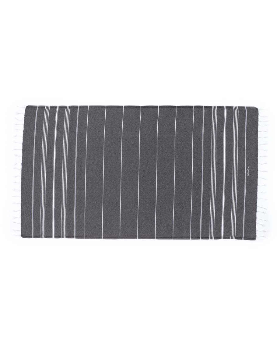 Fouta en coton peigné Anthracite 50 x 100 cm (photo) Fouta en coton peigné Anthracite 50 x 100 cm