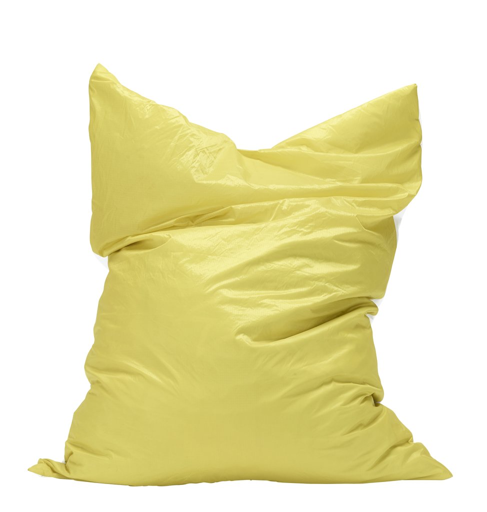 Pouf géant en toile de montgolfière recyclée jaune Pouf géant en toile de montgolfière recyclée jaune
