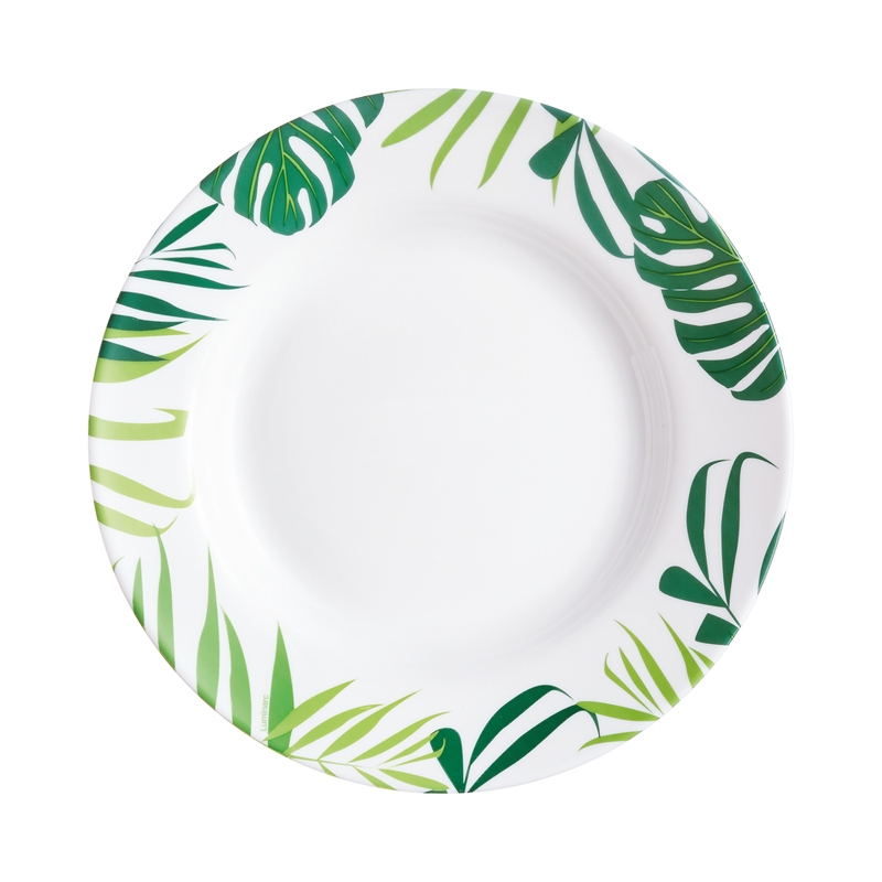 Assiette creuse motifs feuilles D22cm
