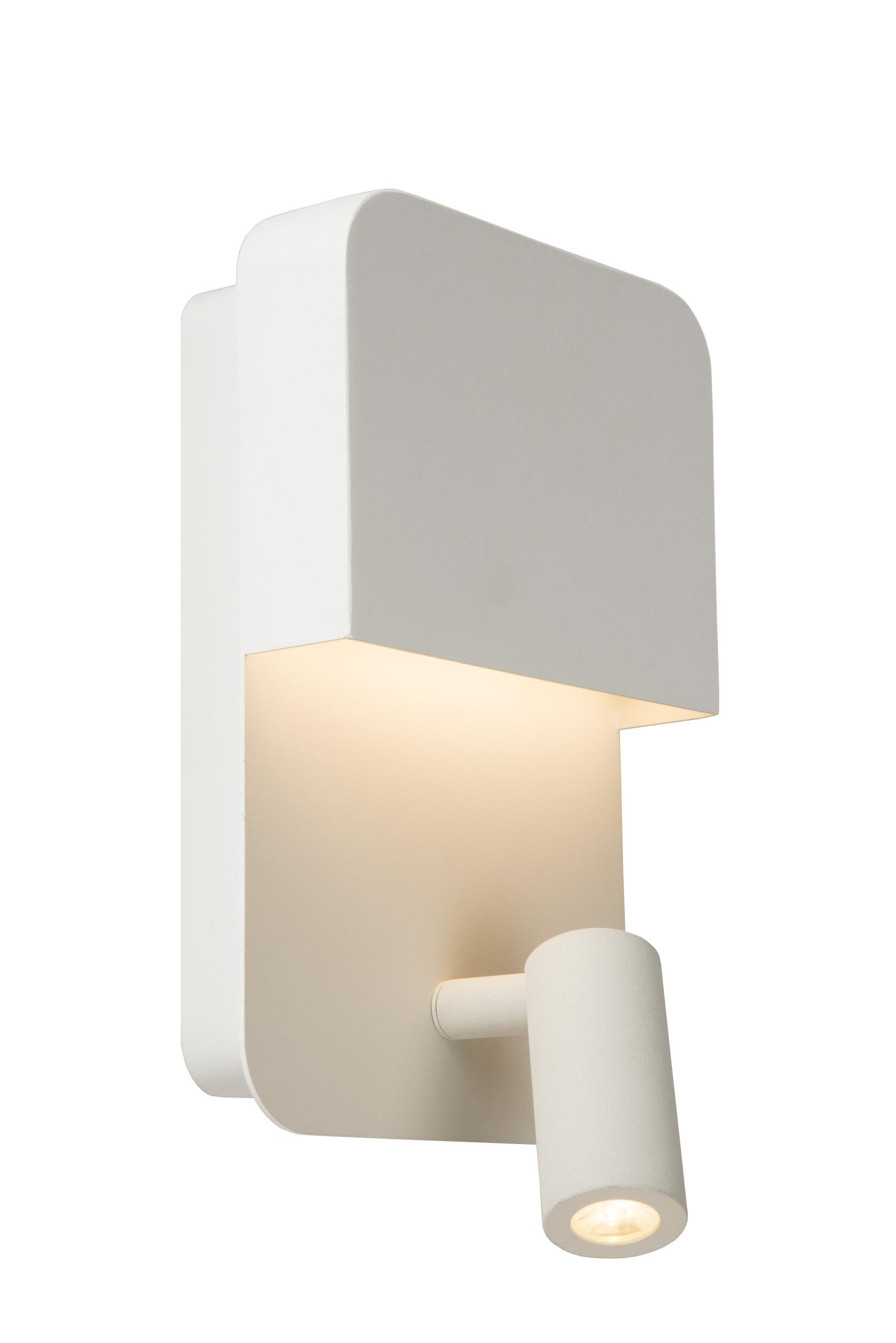 Applique murale led en acier blanc H24cm