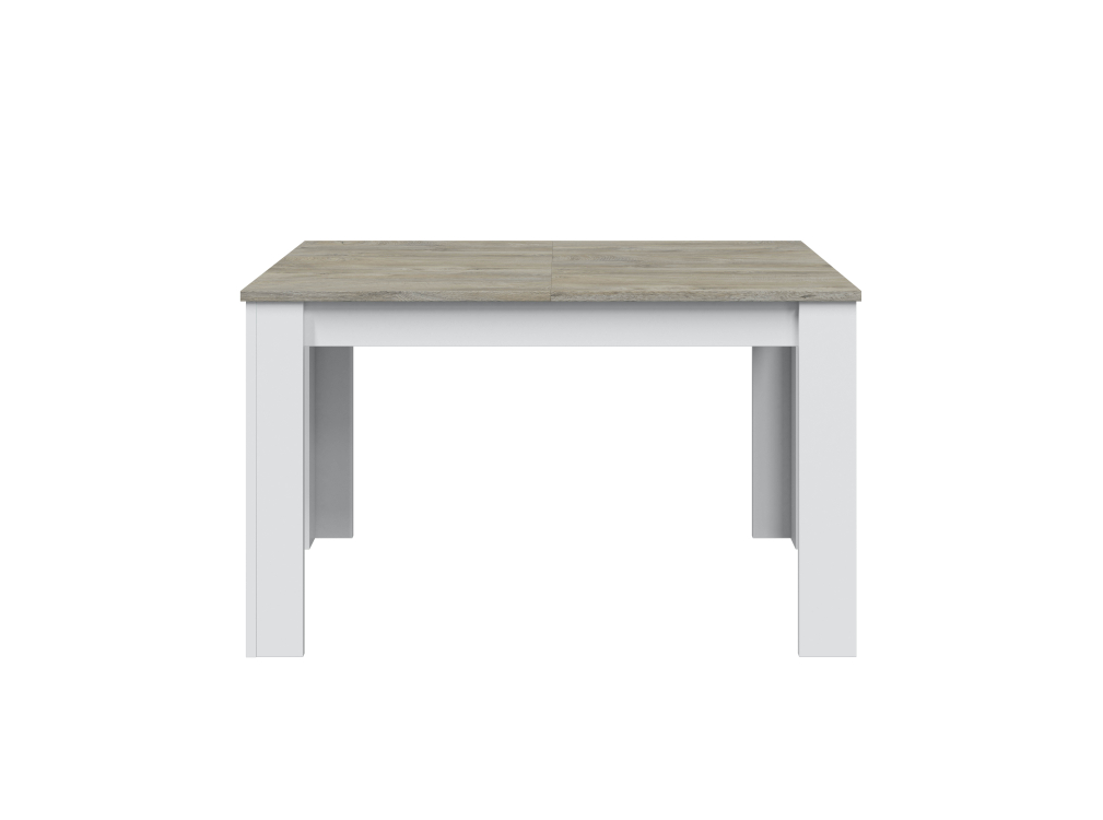 Table à manger extensible blanc/bois blanchi L140/190cm