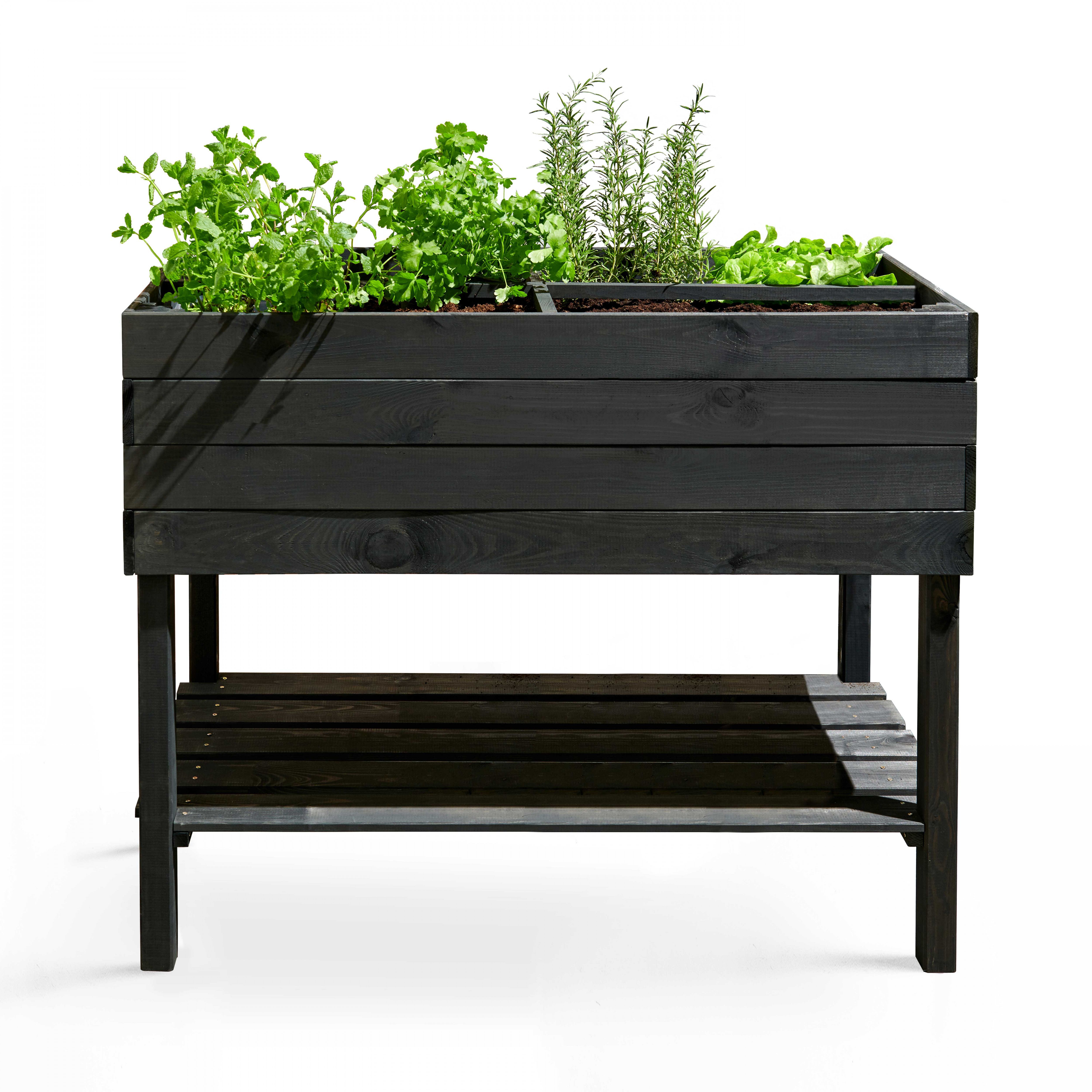 Potager en bois gris
