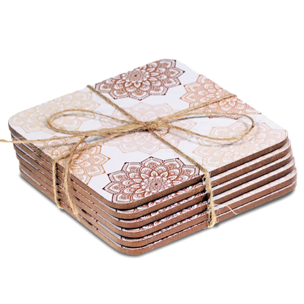 6 sous-verres mandalas roses 10x10cm (photo) 6 sous-verres mandalas roses 10x10cm