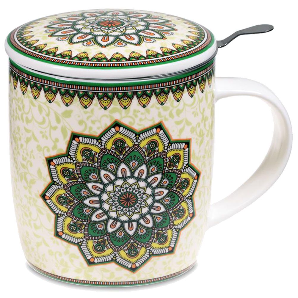 Mug mandala vert avec infuseur Mug mandala vert avec infuseur