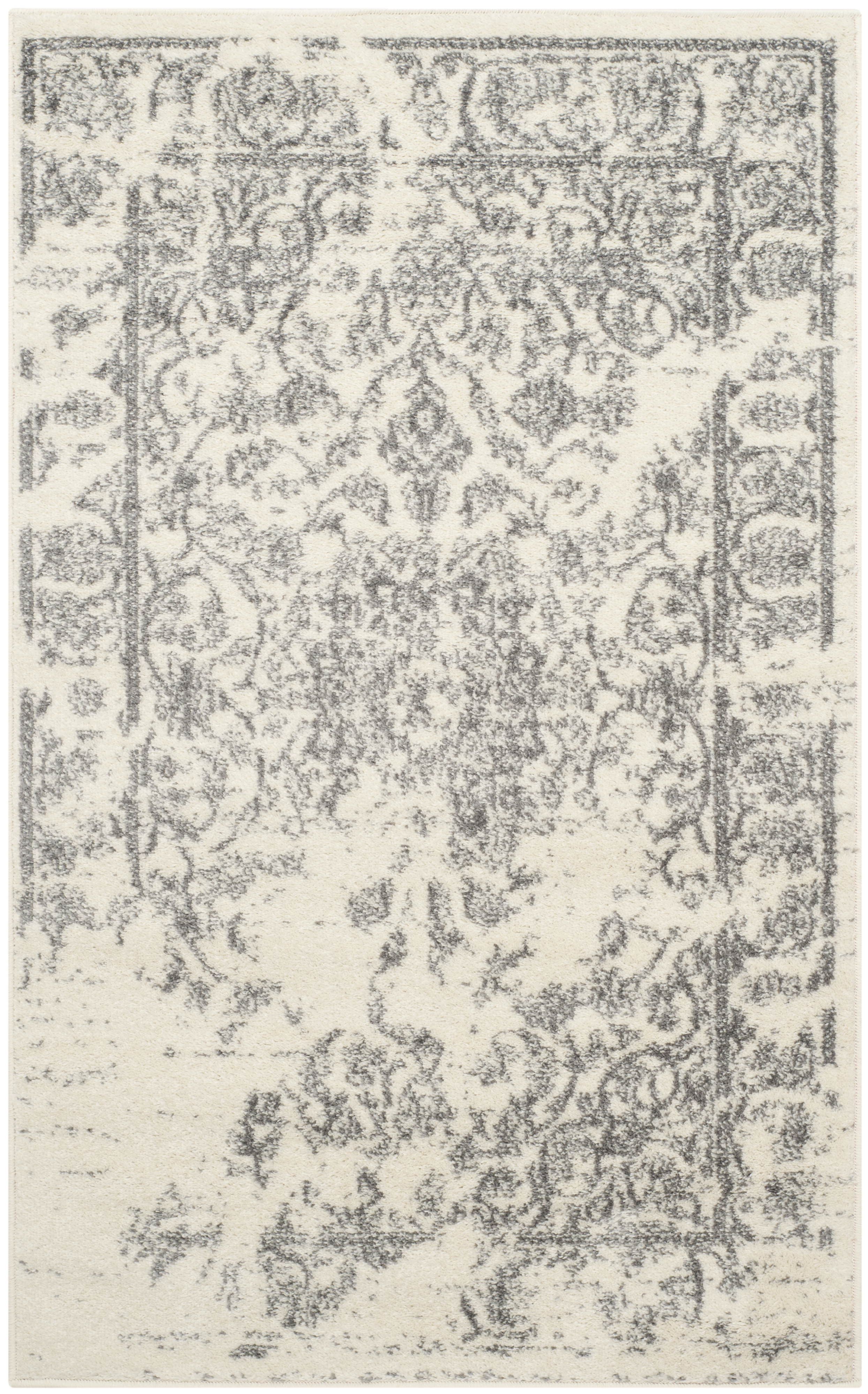 Tapis de salon contemporain ivoire et argent 90x150 Tapis de salon contemporain ivoire et argent 90x150