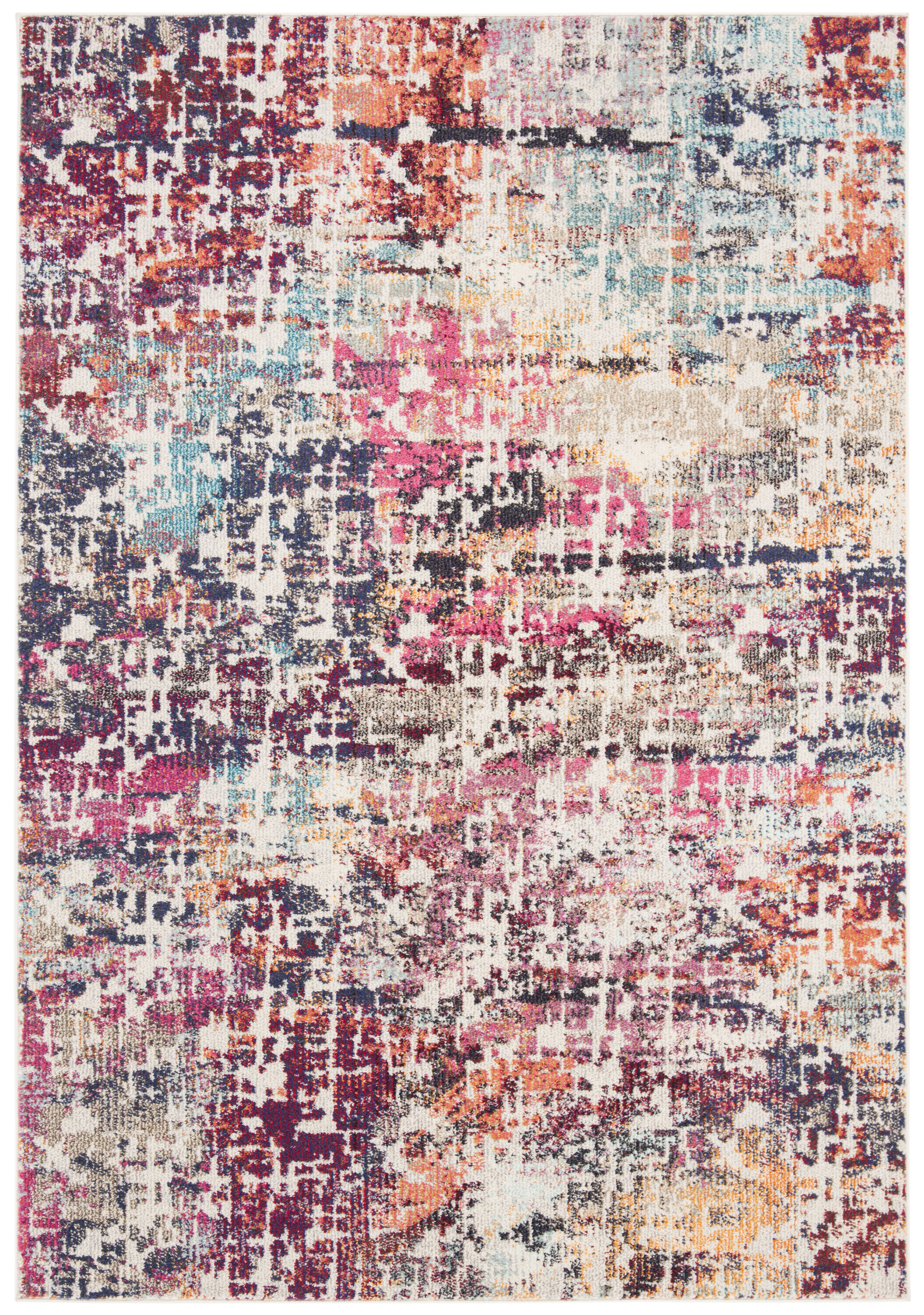 Tapis de salon contemporain rouge et bleu clair 160x230 Tapis de salon contemporain rouge et bleu clair 160x230