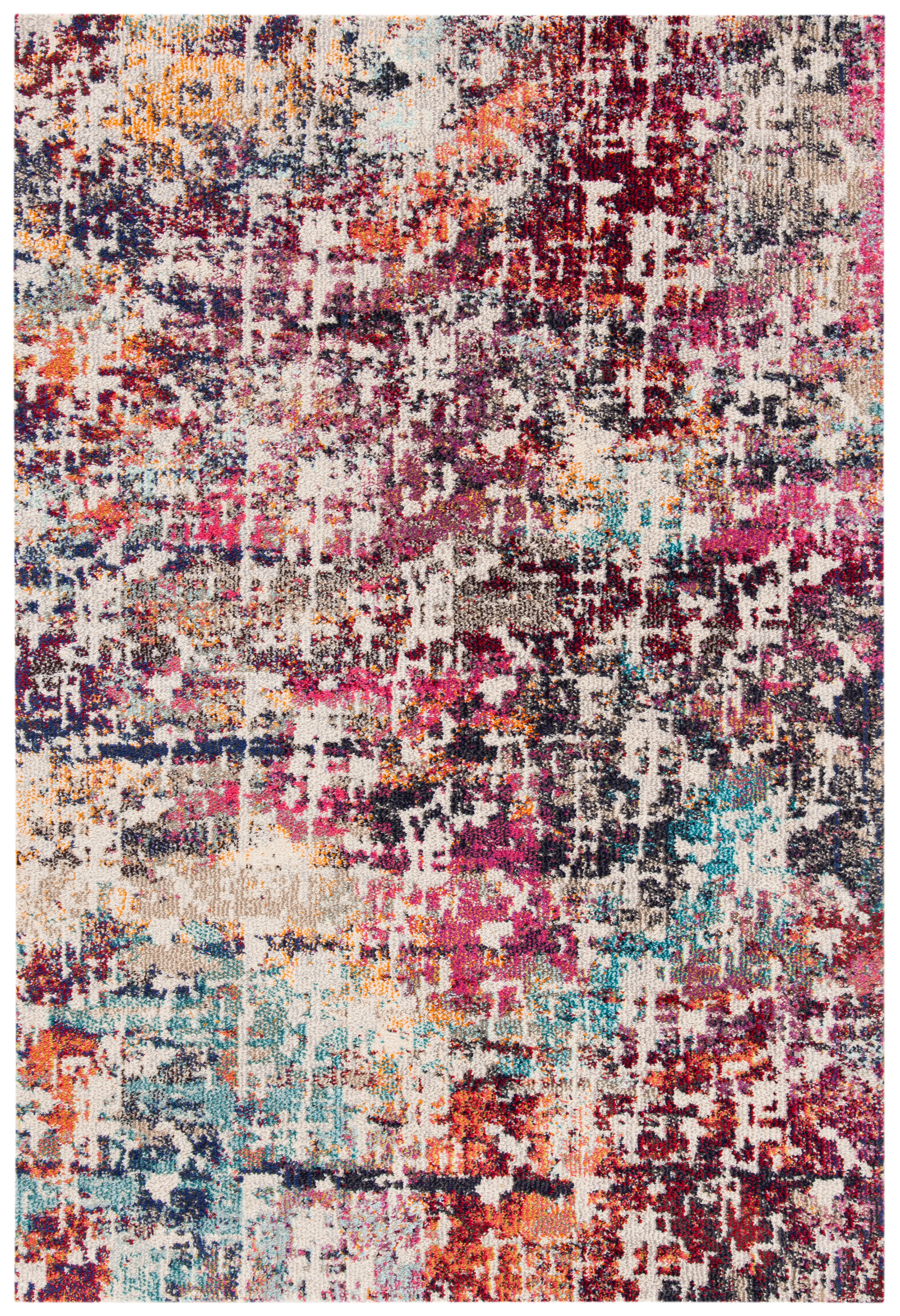 Tapis de salon contemporain rouge et bleu clair 120x180 Tapis de salon contemporain rouge et bleu clair 120x180