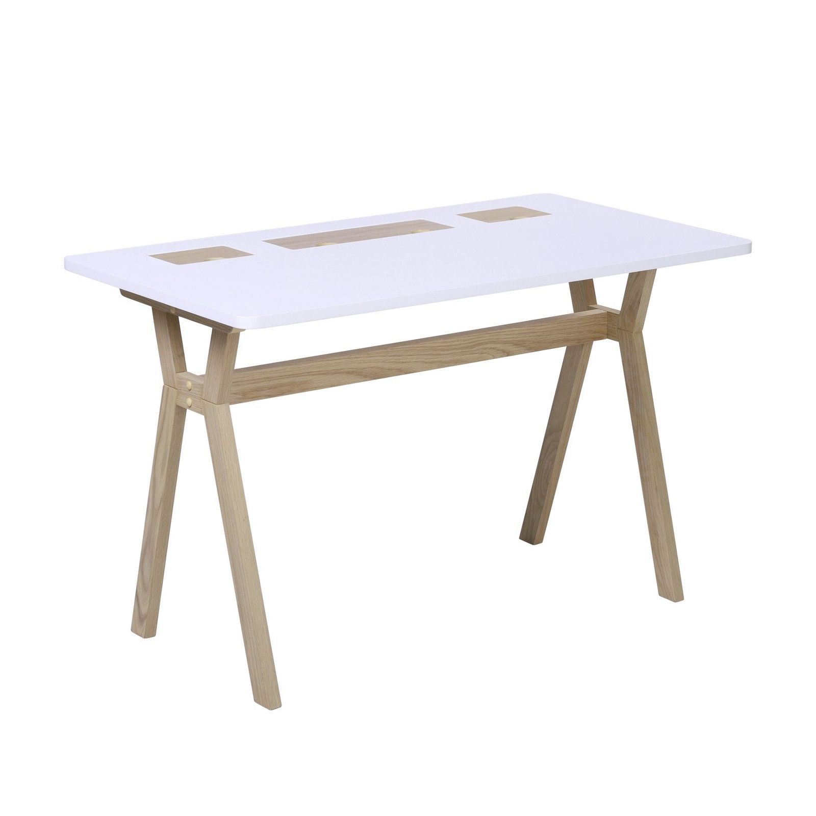 Bureau scandinave 120 cm bois et blanc