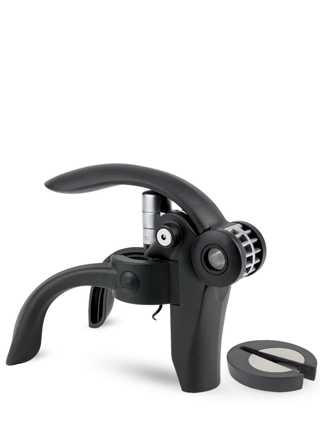 Tire-bouchon à levier noir avec coupe-capsule 14cm (photo) Tire-bouchon à levier noir avec coupe-capsule 14cm
