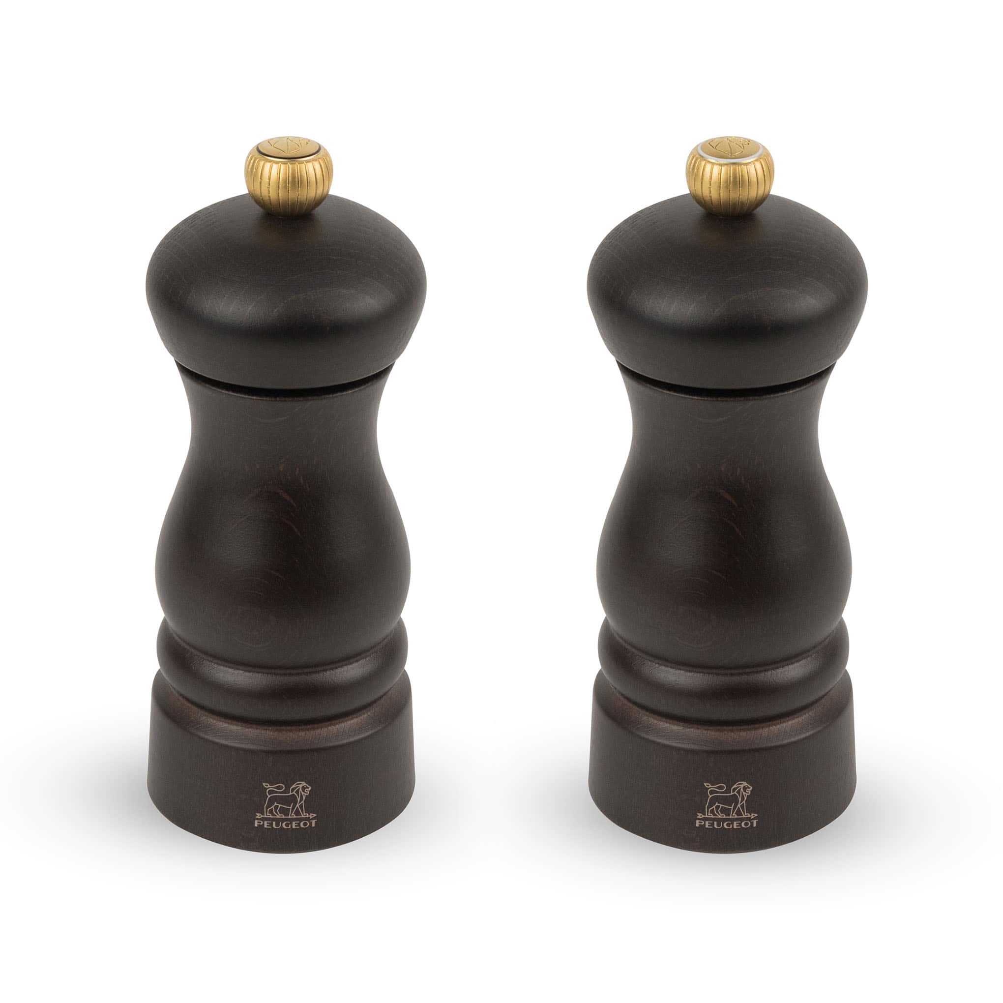 Duo de moulins à poivre et à sel chocolat H13cm Duo de moulins à poivre et à sel chocolat H13cm