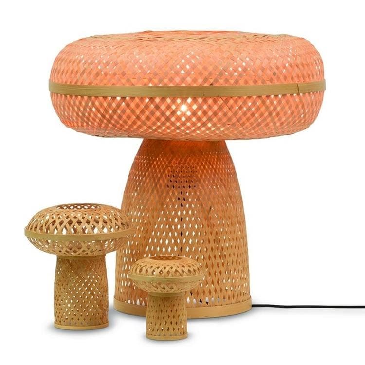 Lampe de table en bambou Naturel/Noir, h. 40cm