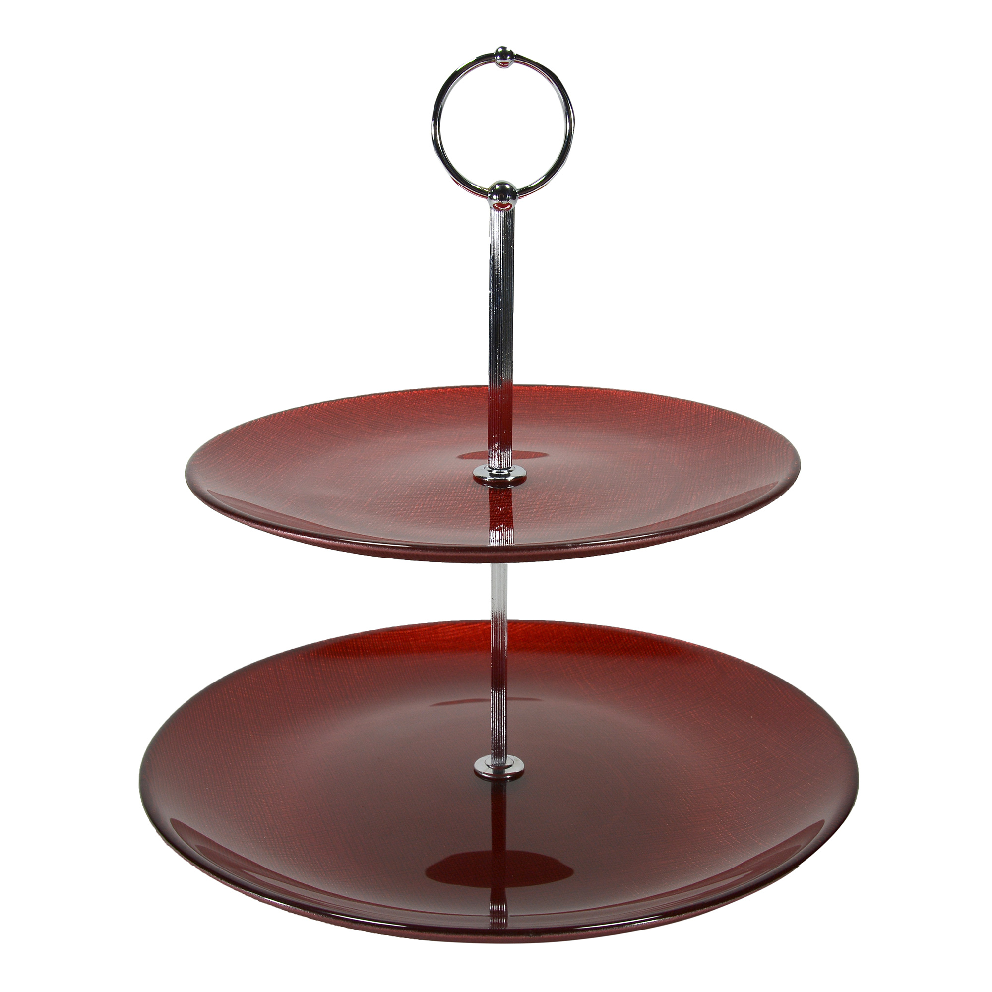 Serviteur 2 plats en verre pressé 14 cm - Lot de 2 Serviteur 2 plats en verre pressé 14 cm - Lot de 2
