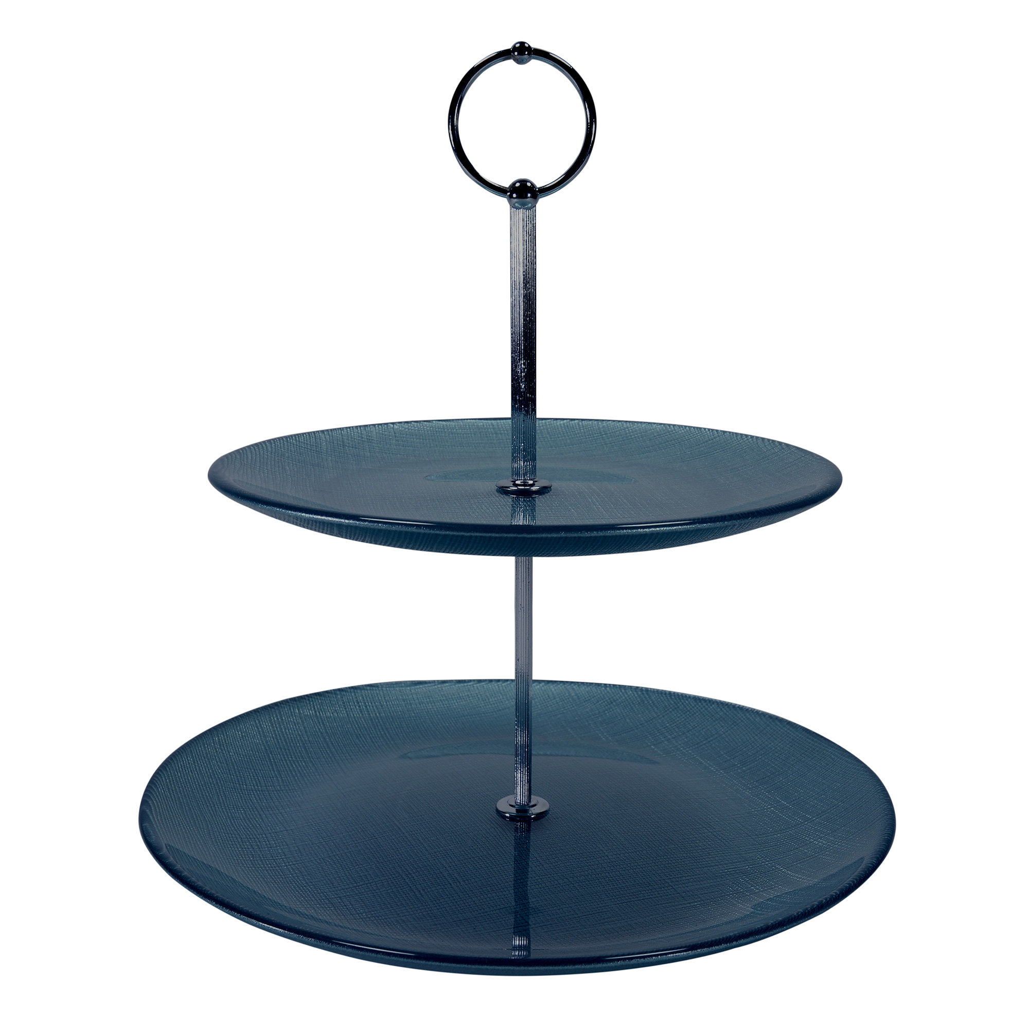 Serviteur 2 plats en verre pressé 14 cm - Lot de 2 Serviteur 2 plats en verre pressé 14 cm - Lot de 2