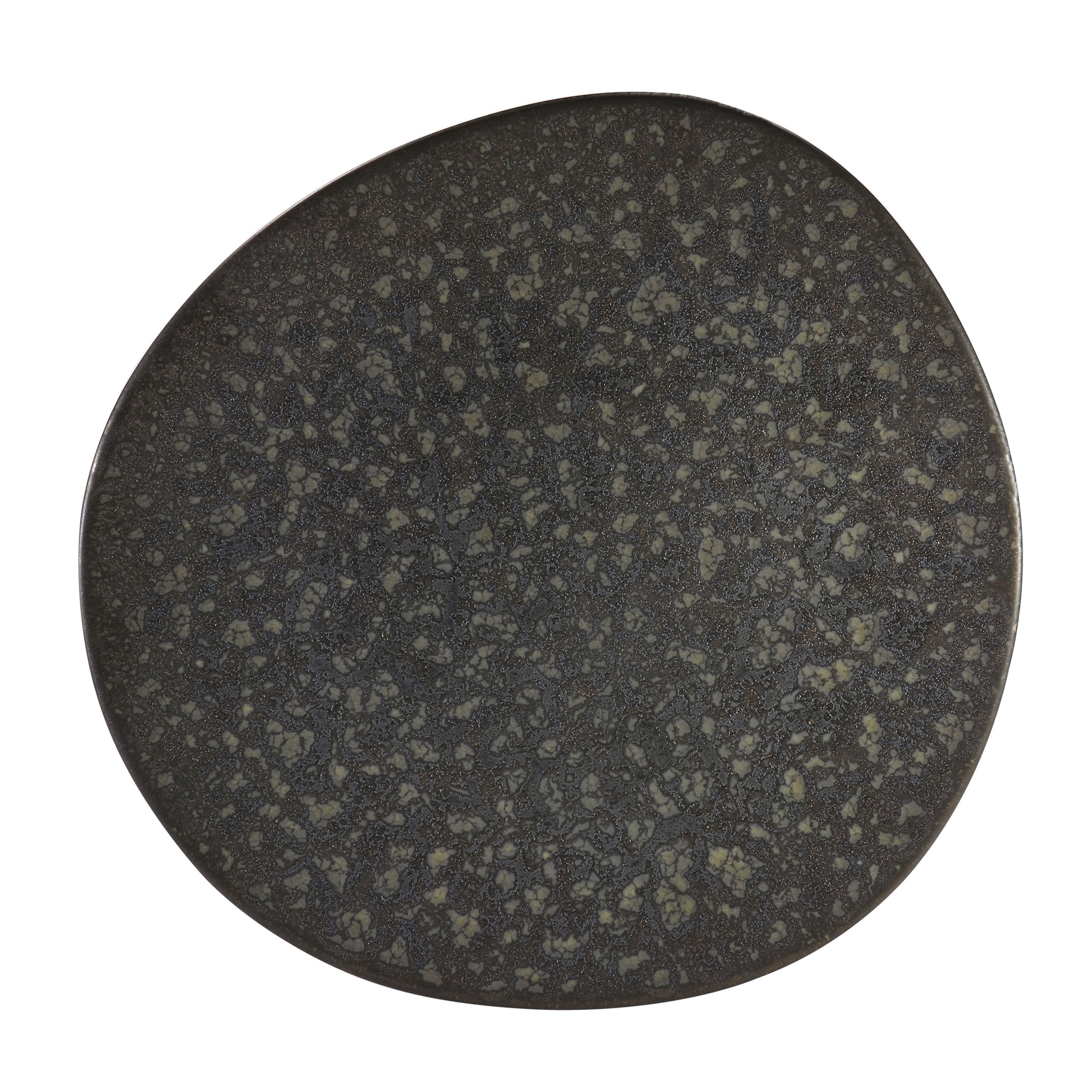 Assiette plate en grès réactif gris 27 cm - Lot de 6