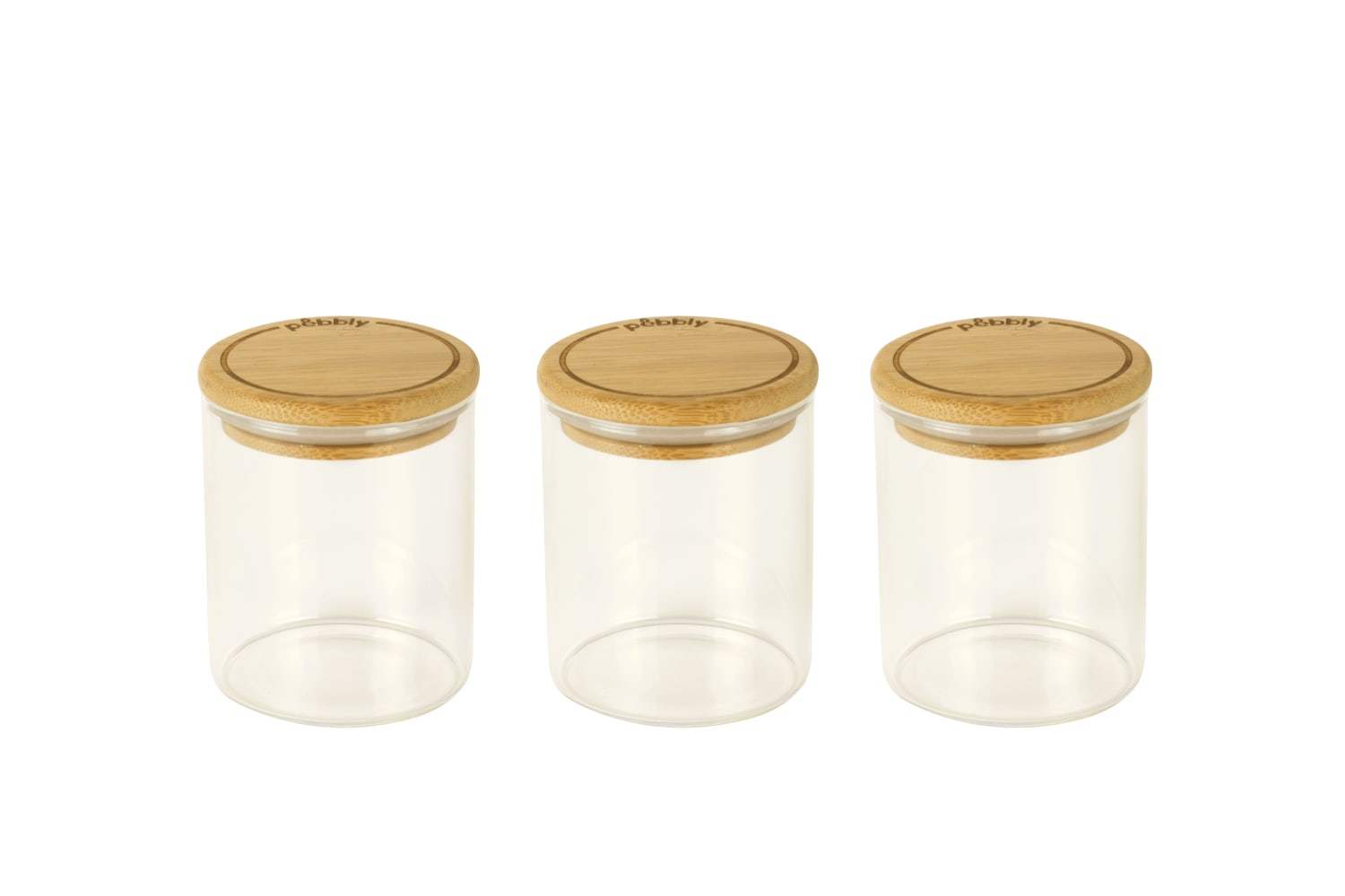 Set de boîtes épices en verre 190ml D6,5x8,5cm Set de boîtes épices en verre 190ml D6,5x8,5cm