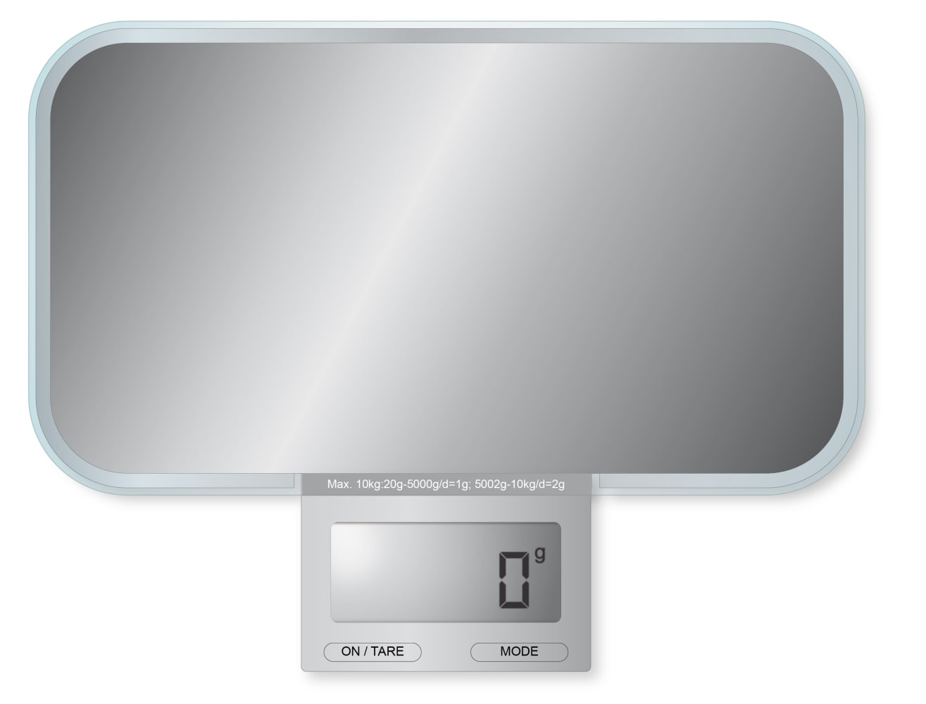 Balance de cuisine électronique miroir 13x23x2cm (photo) Balance de cuisine électronique miroir 13x23x2cm