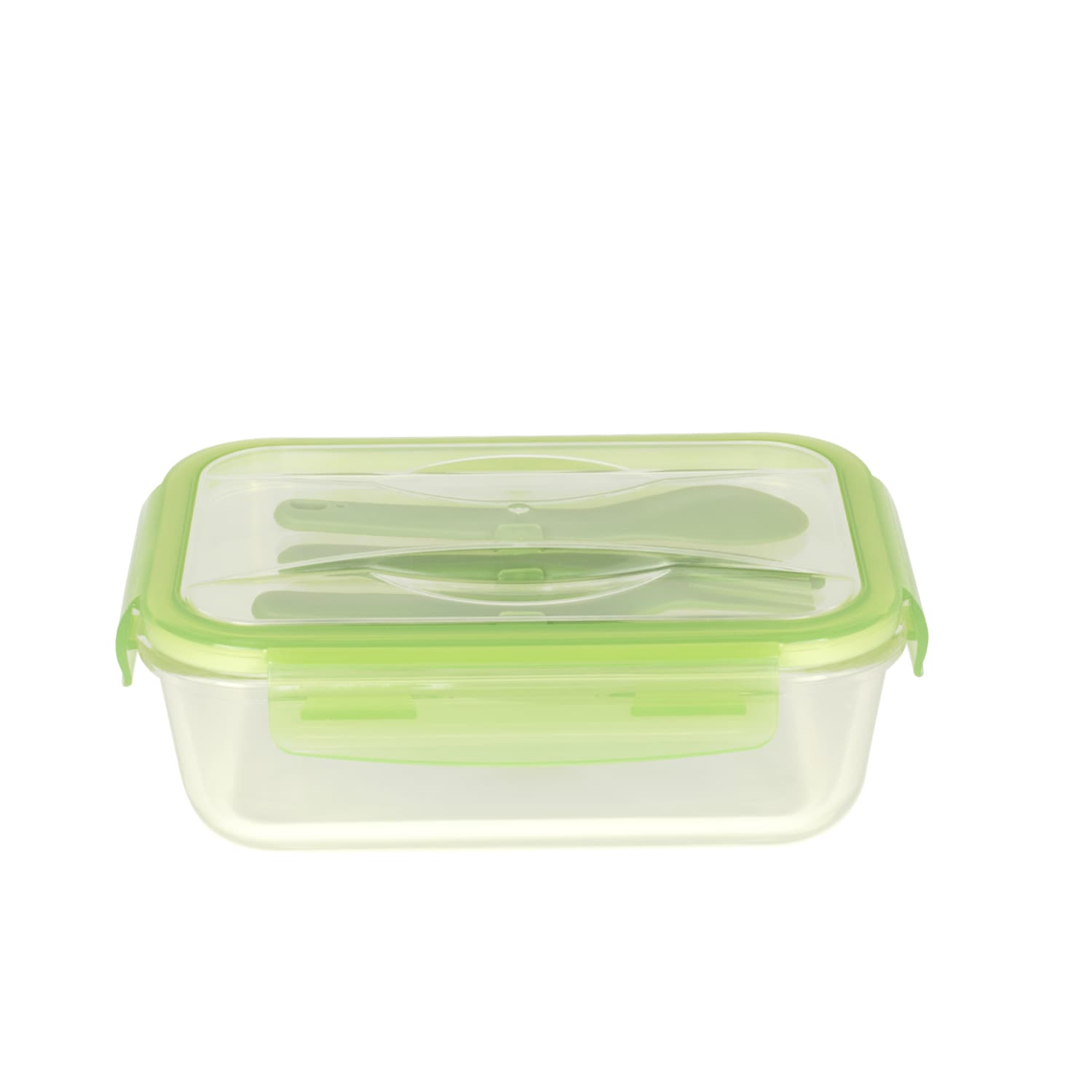 Lunch box nomade en verre avec couverts en plastique 1,2L (photo) Lunch box nomade en verre avec couverts en plastique 1,2L