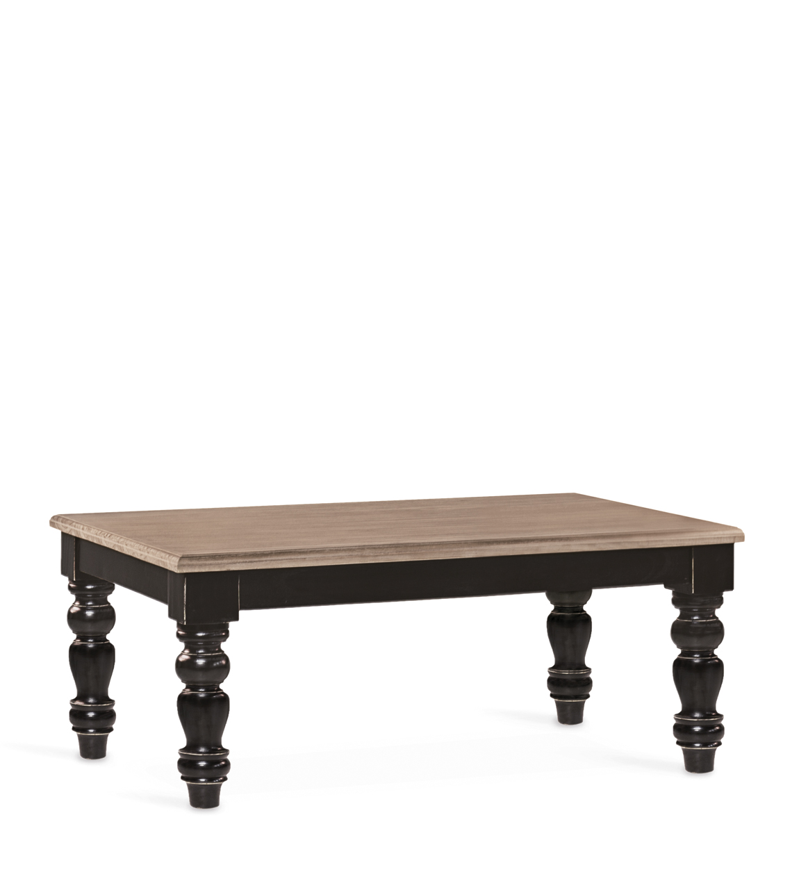 Table en bois beige et noir L 115 cm