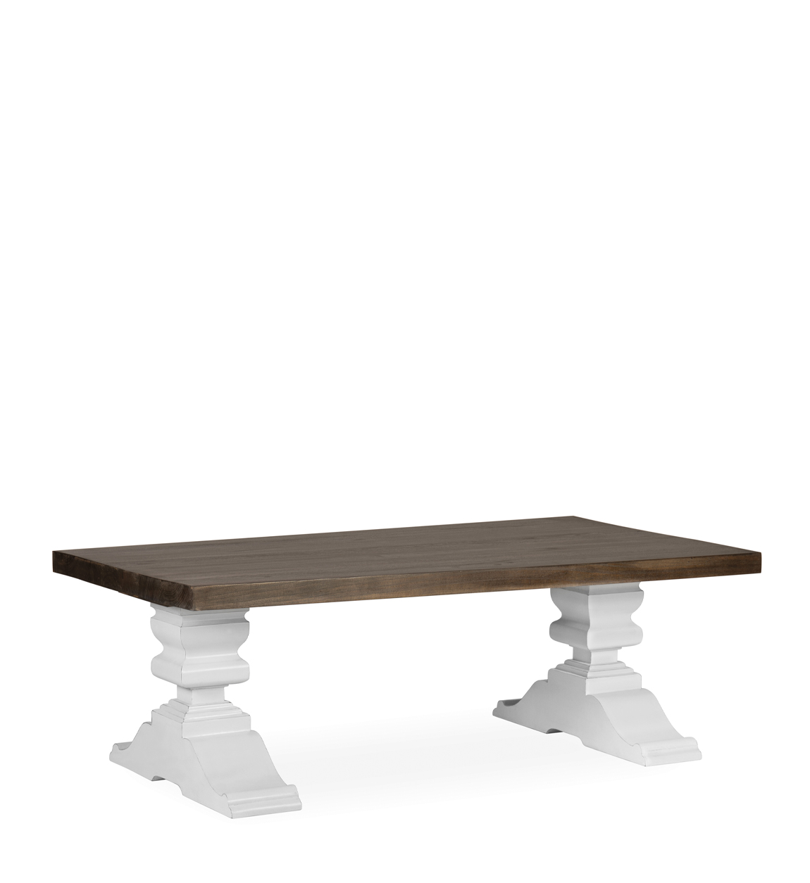 Table basse en bois marron et blanc L 130 cm