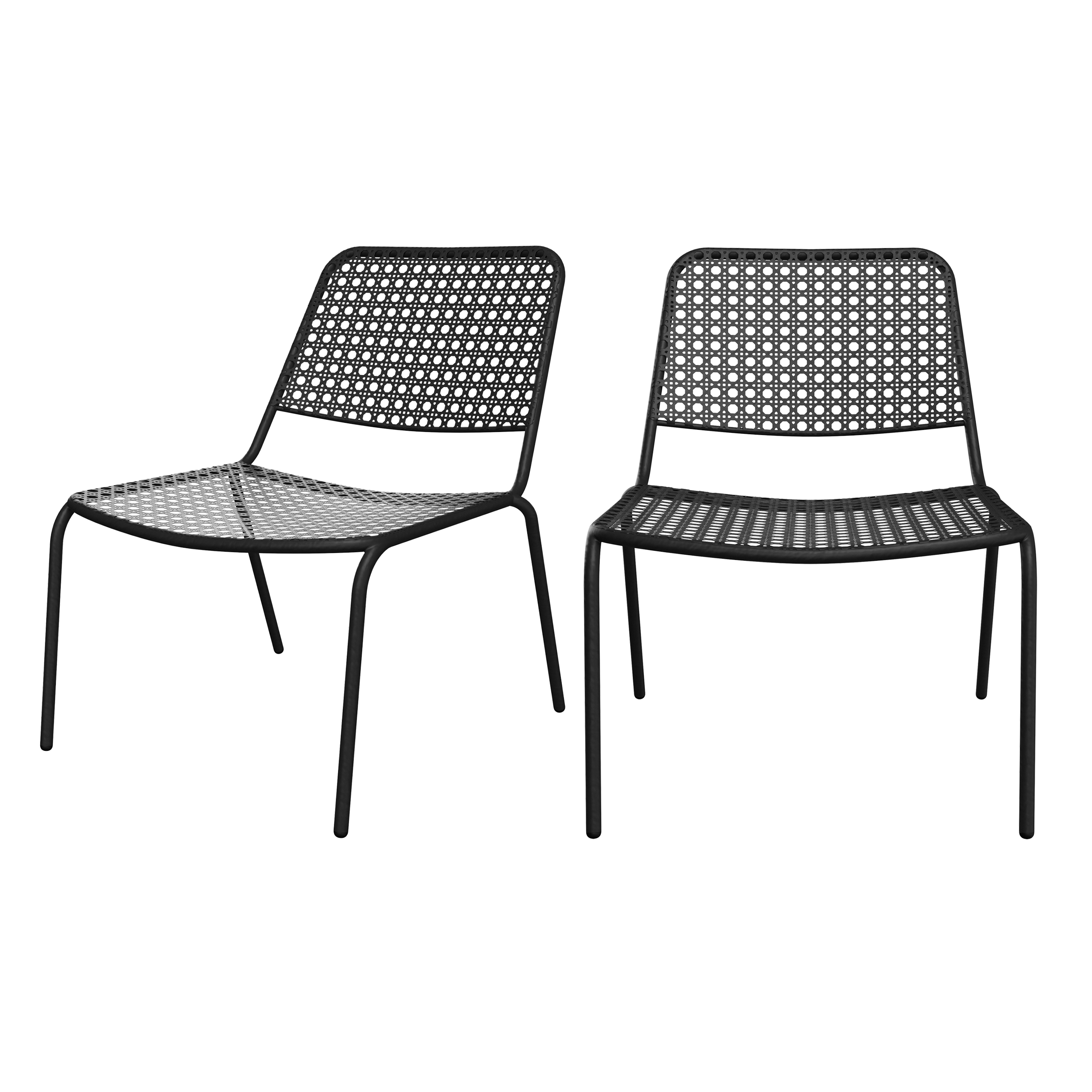 Fauteuil de jardin en métal gris mat (lot de 2)