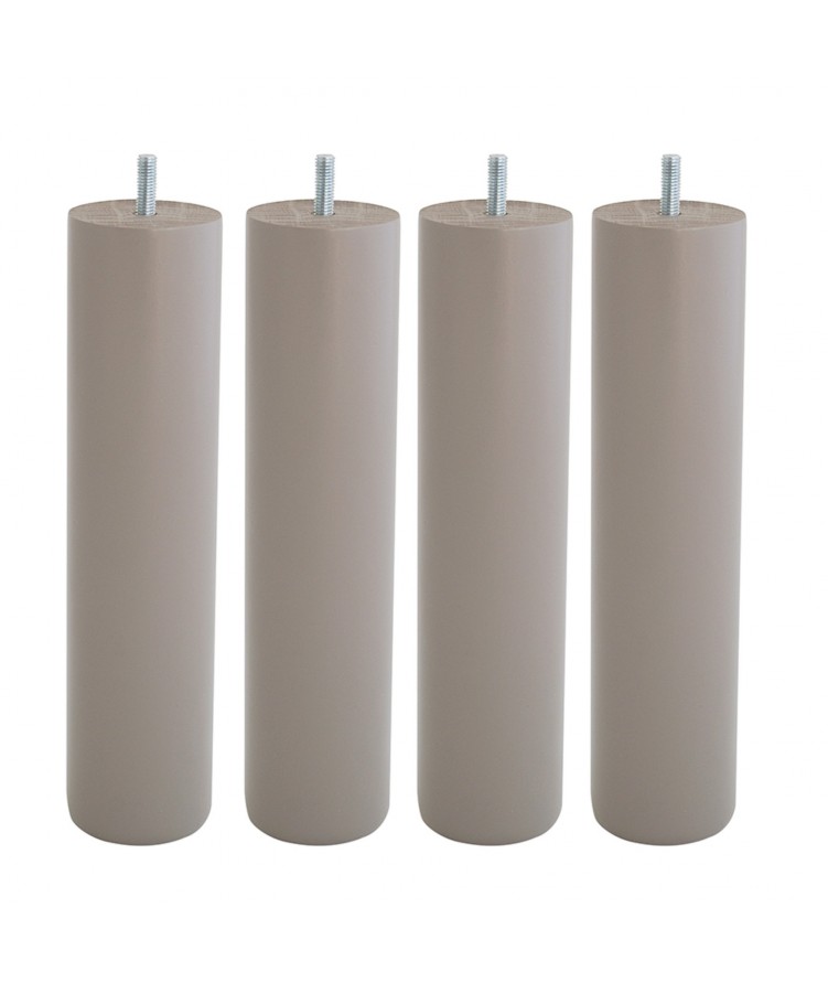 Lot de 4 pieds de lit cylindre H25cm finiton Taupe (photo) Lot de 4 pieds de lit cylindre H25cm finiton Taupe