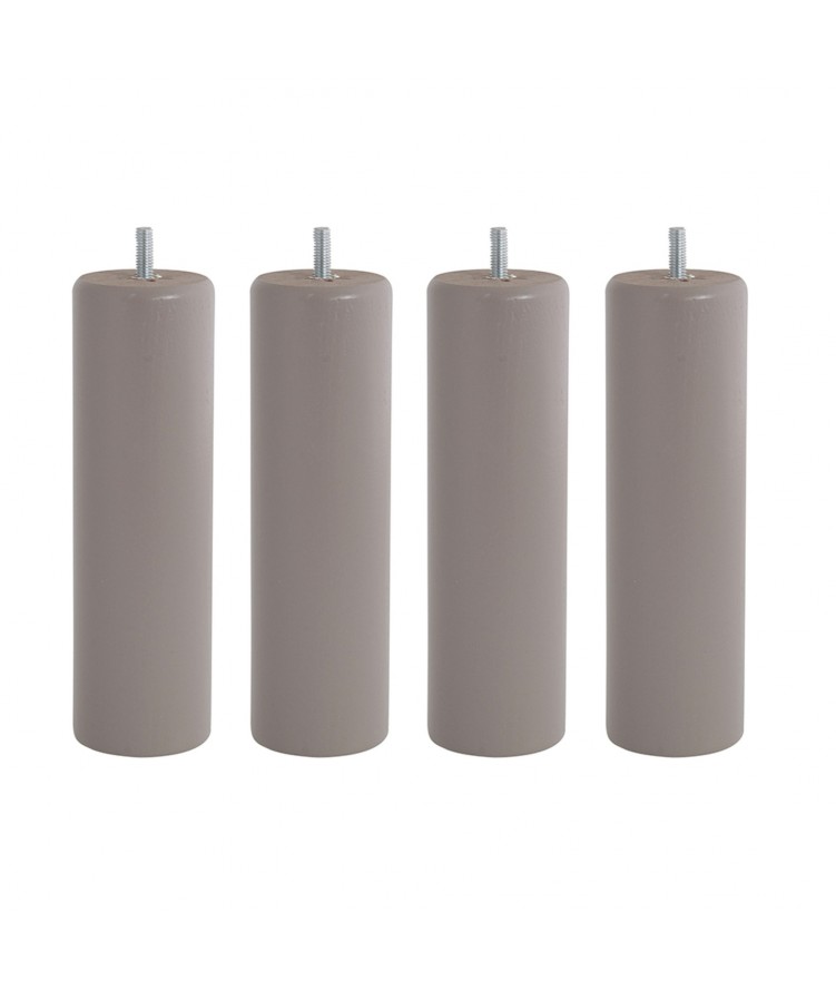Lot de 4 pieds de lit cylindre H20cm finiton Taupe (photo) Lot de 4 pieds de lit cylindre H20cm finiton Taupe