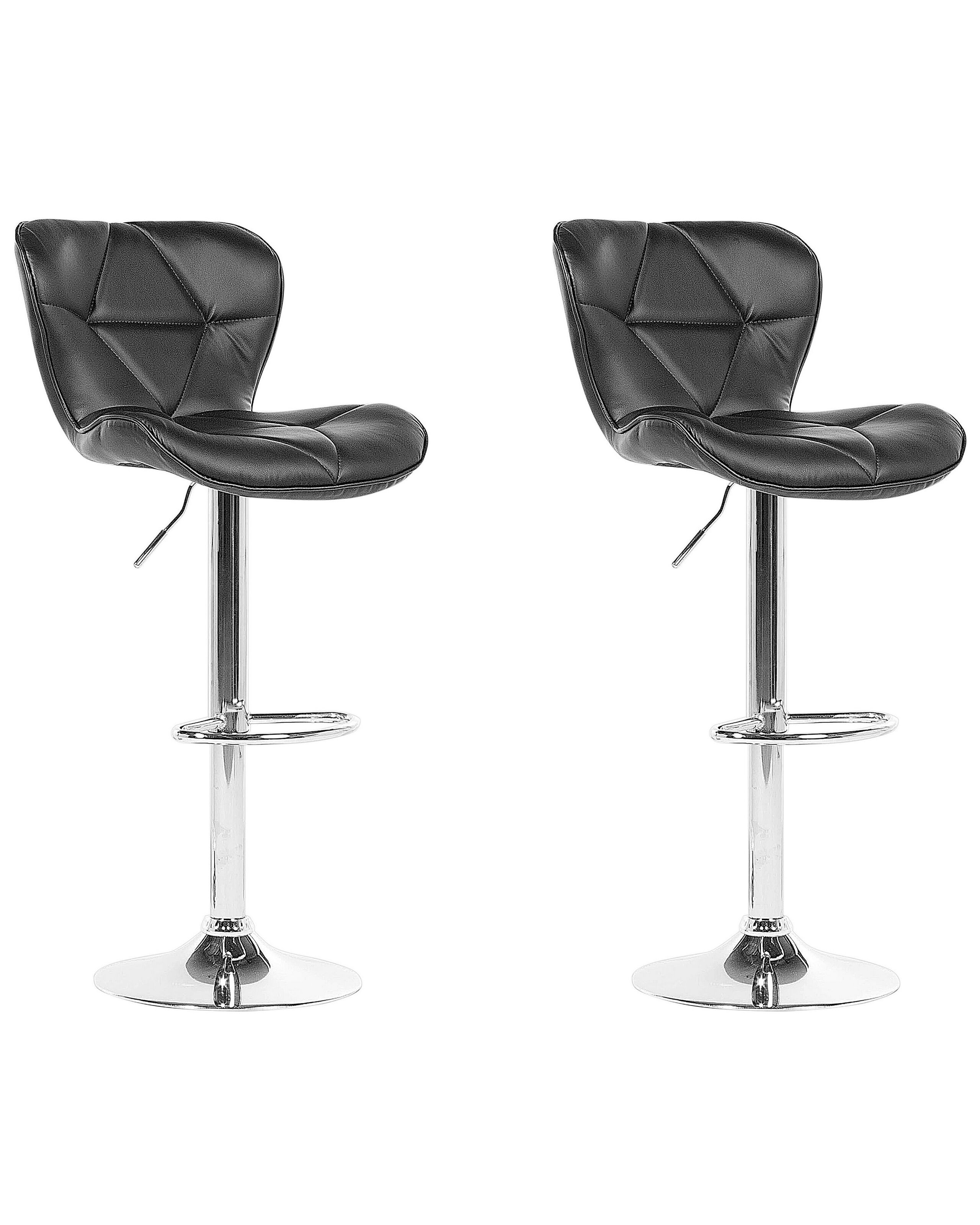 Tabouret rotatif Set de 2 Cuir PU Noir