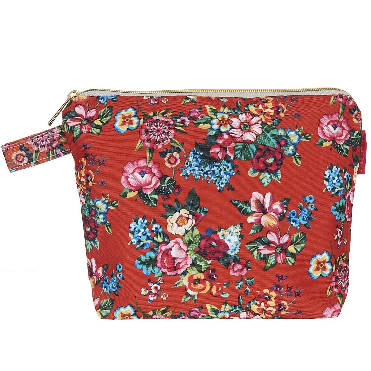 Grande pochette imprimé fleuri orange 19x28cm Grande pochette imprimé fleuri orange 19x28cm