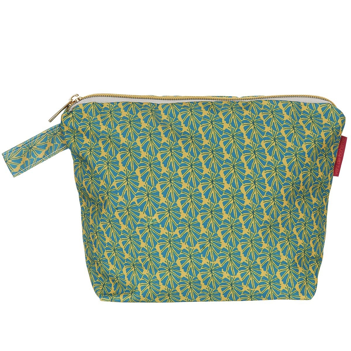 Pochette en toile outdoor imprimé graphique jaune 19x28cm Pochette en toile outdoor imprimé graphique jaune 19x28cm