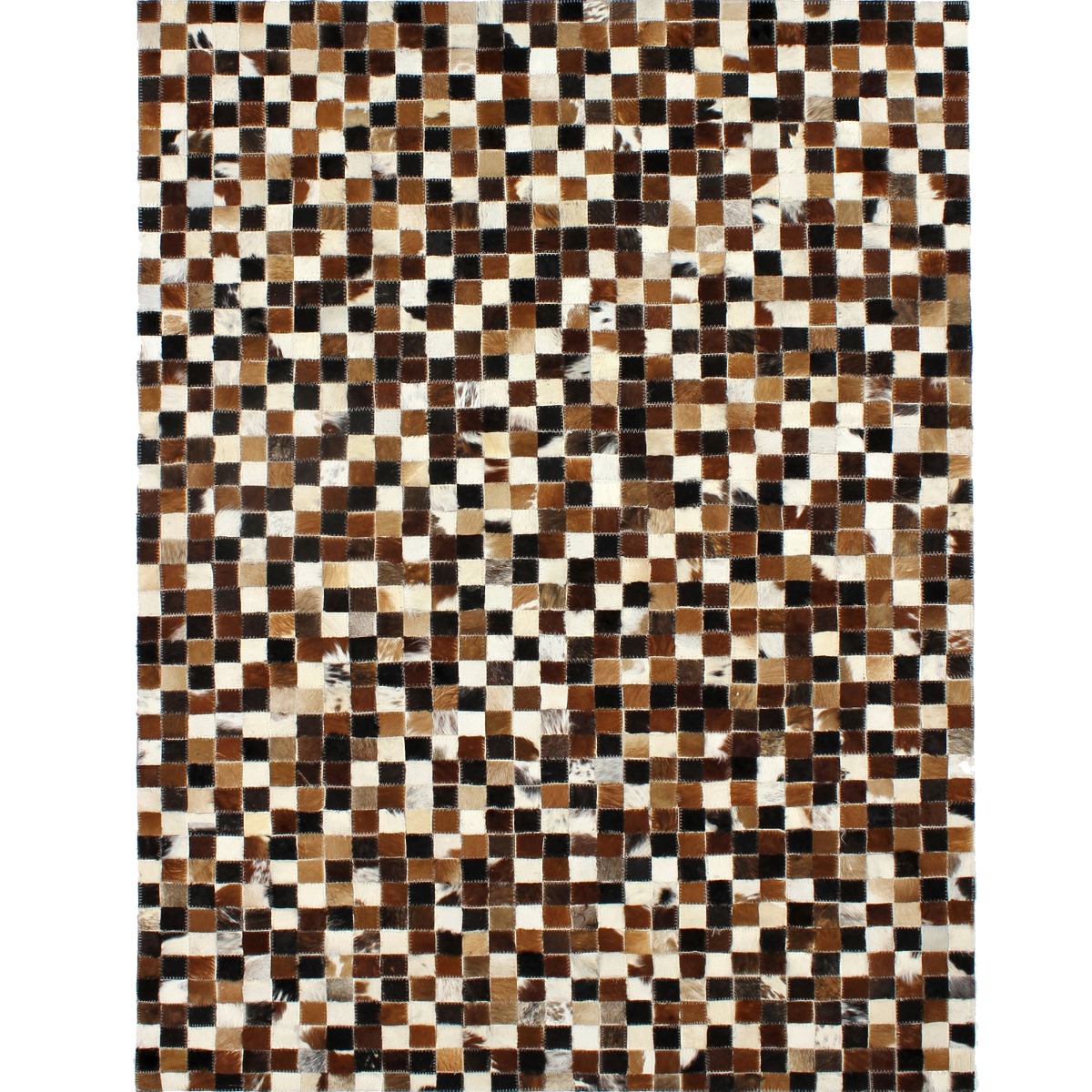 Tapis en cuir motif mosaïque marron multi 120x170 Tapis en cuir motif mosaïque marron multi 120x170