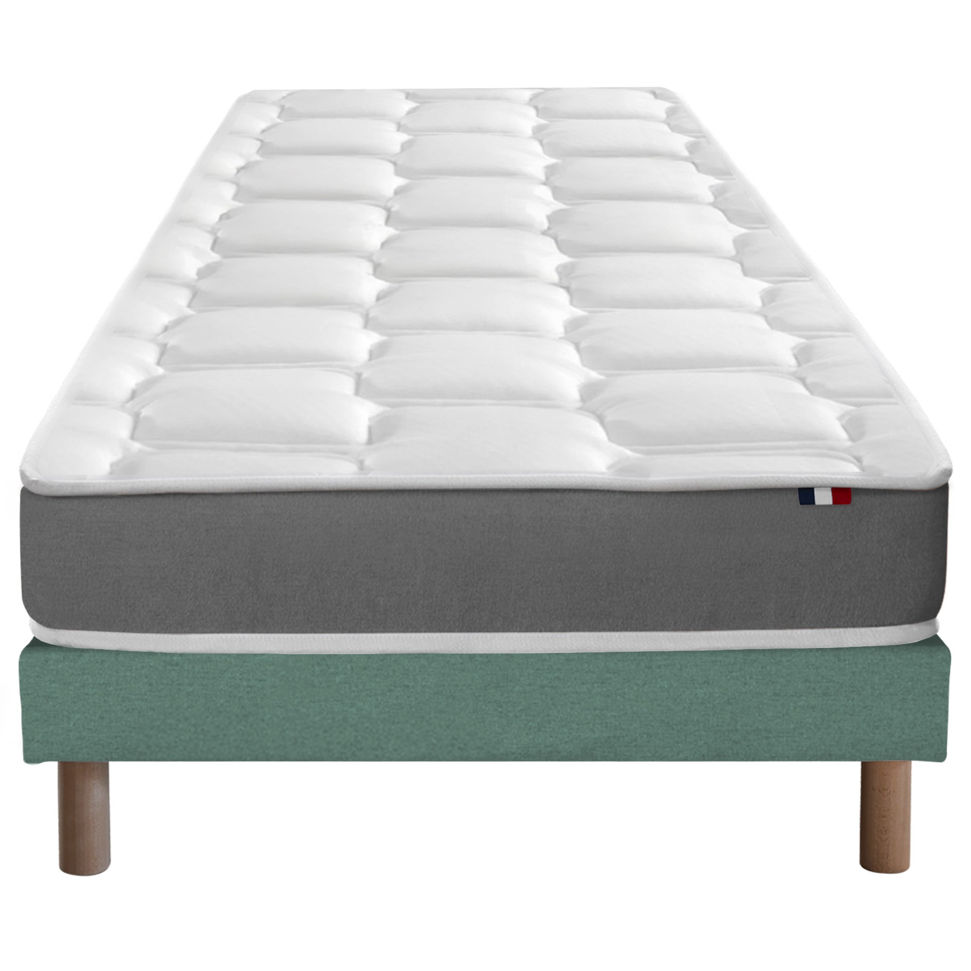 Ensemble matelas mémoire de forme sommier vert 90x200 (photo) Ensemble matelas mémoire de forme sommier vert 90x200