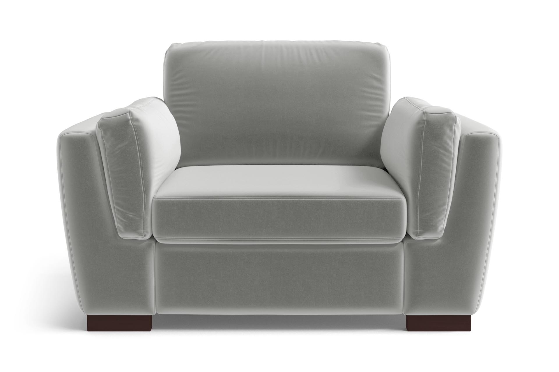 Fauteuil 1 place en velours gris clair Fauteuil 1 place en velours gris clair