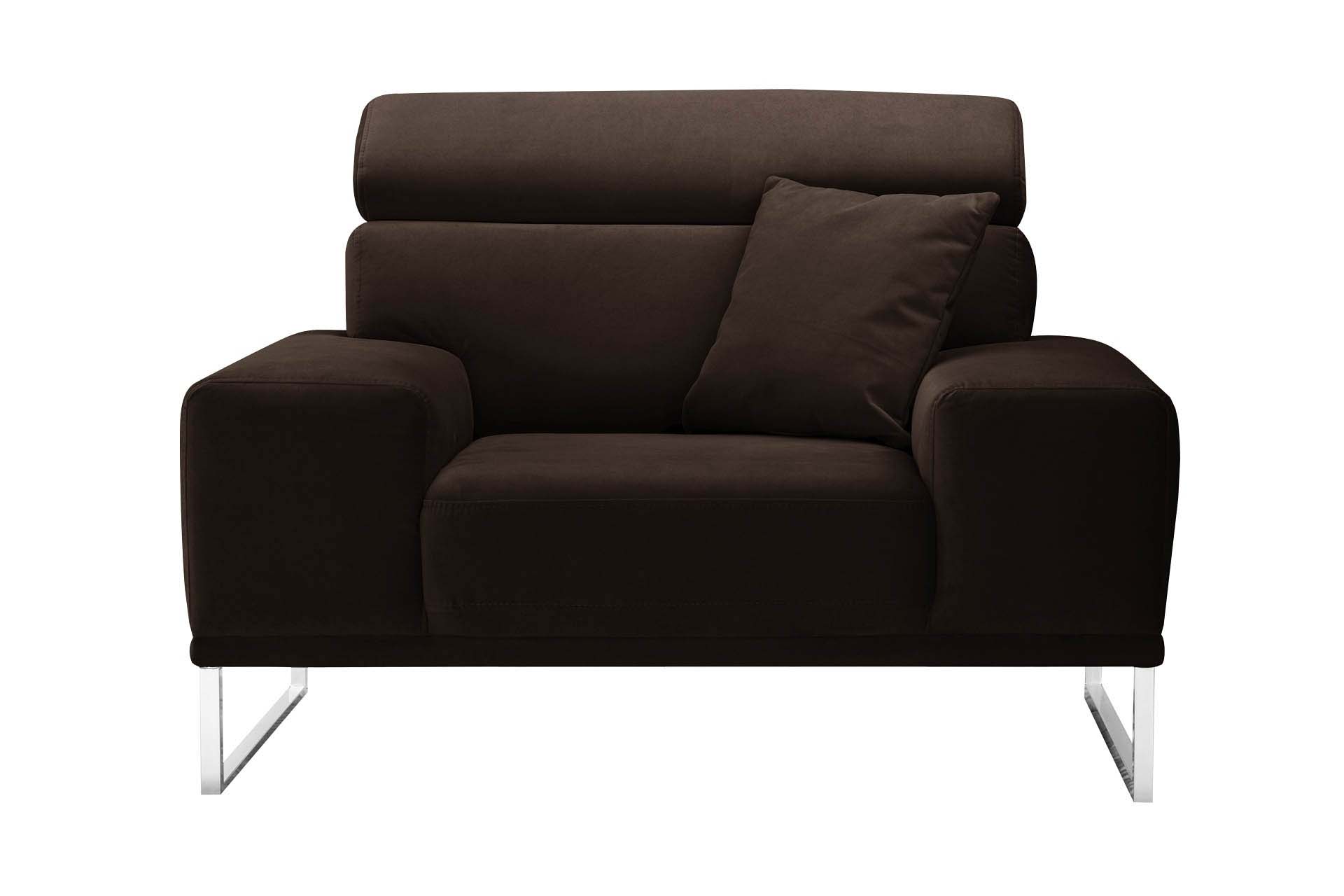 Fauteuil 1 place en velours chocolat Fauteuil 1 place en velours chocolat