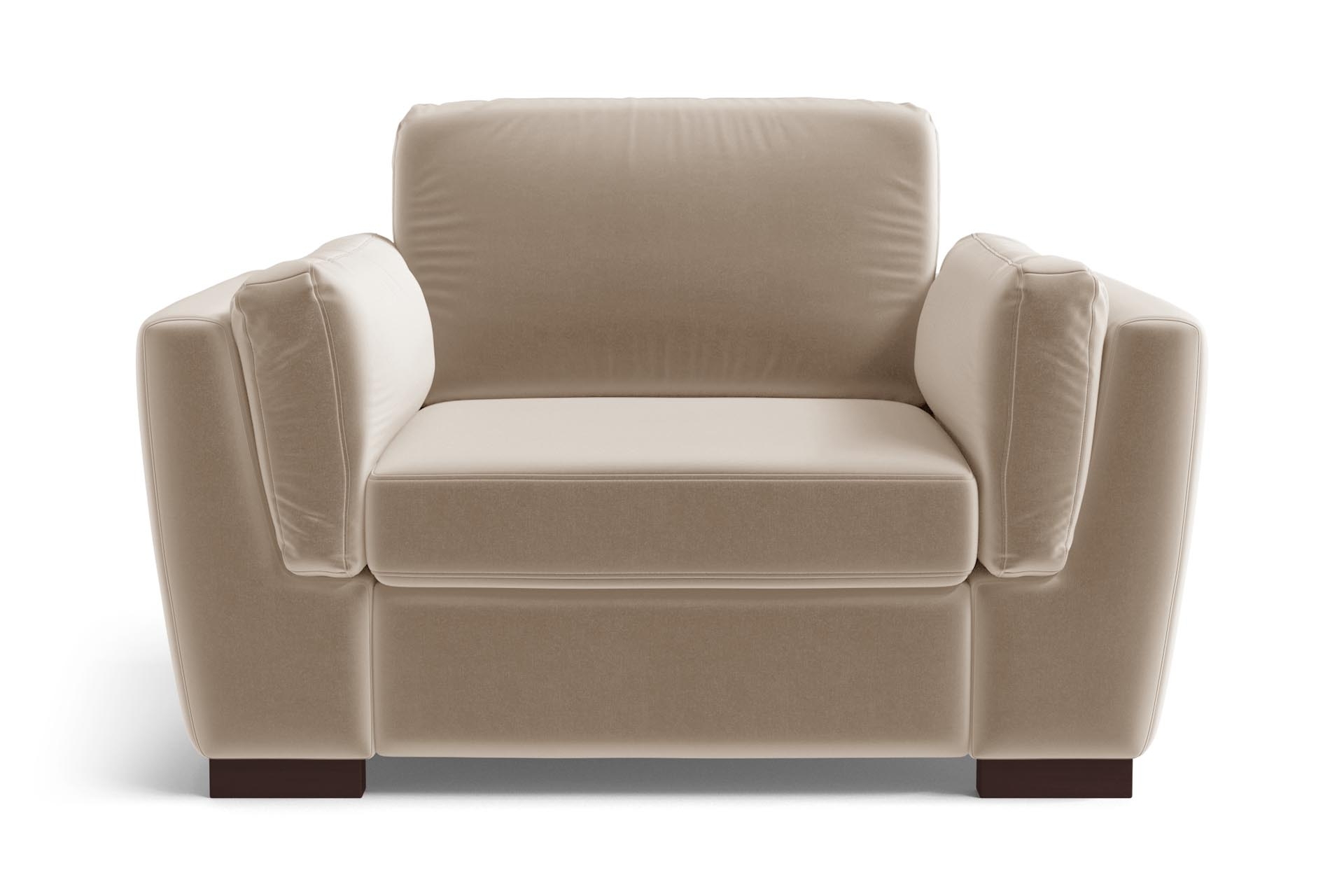Fauteuil 1 place en velours camel Fauteuil 1 place en velours camel