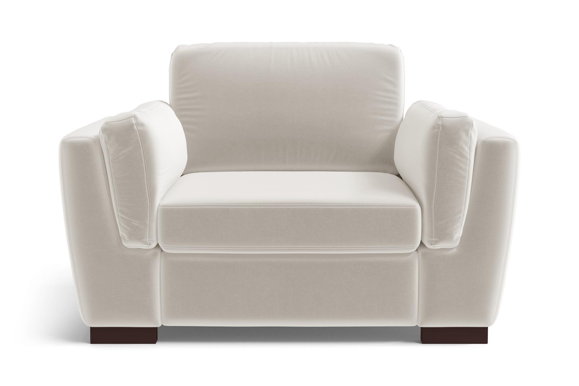 Fauteuil 1 place en velours blanc cassé Fauteuil 1 place en velours blanc cassé