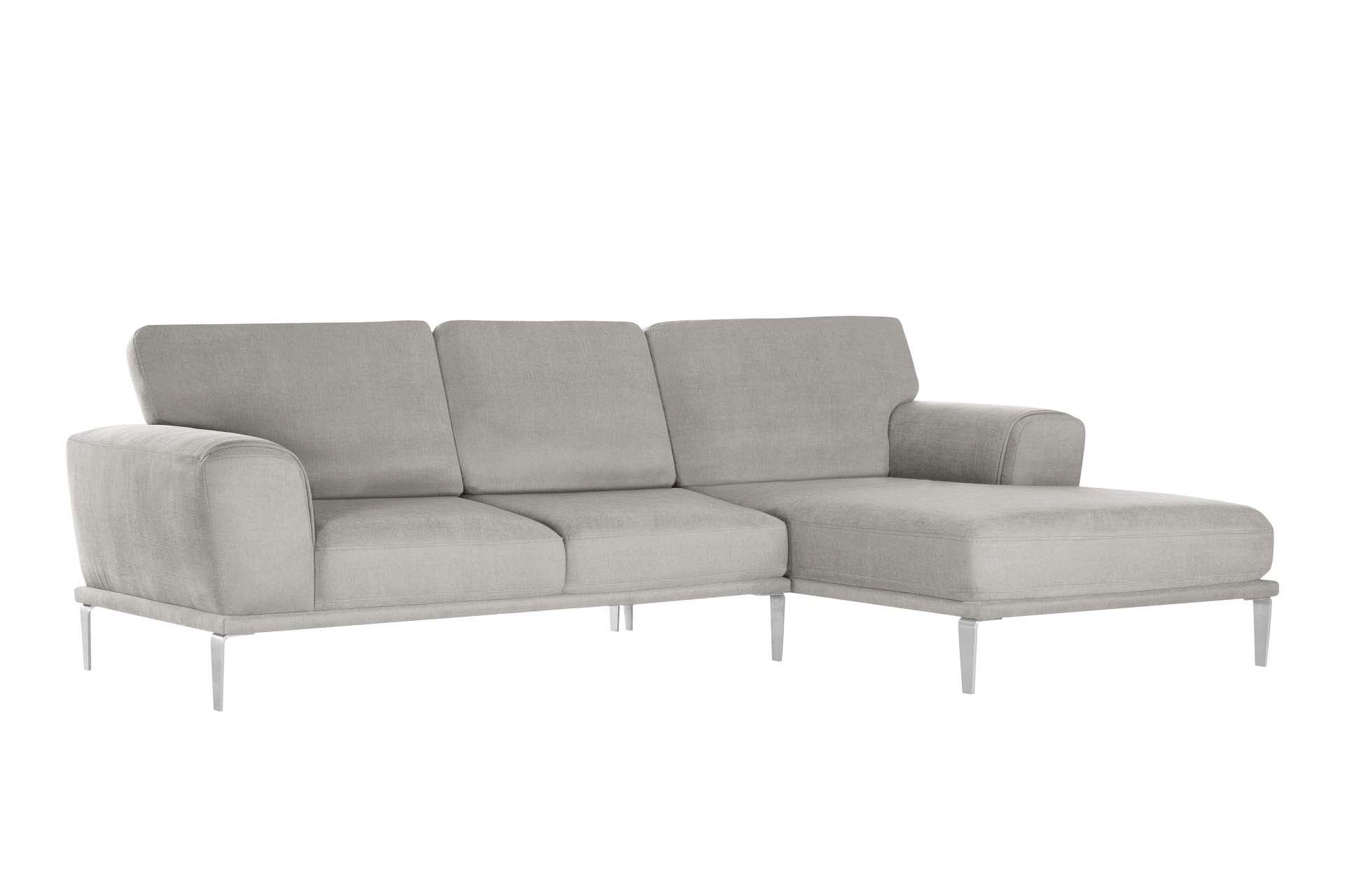 Canapé d'angle droit 5 places toucher coton gris clair Canapé d'angle droit 5 places toucher coton gris clair