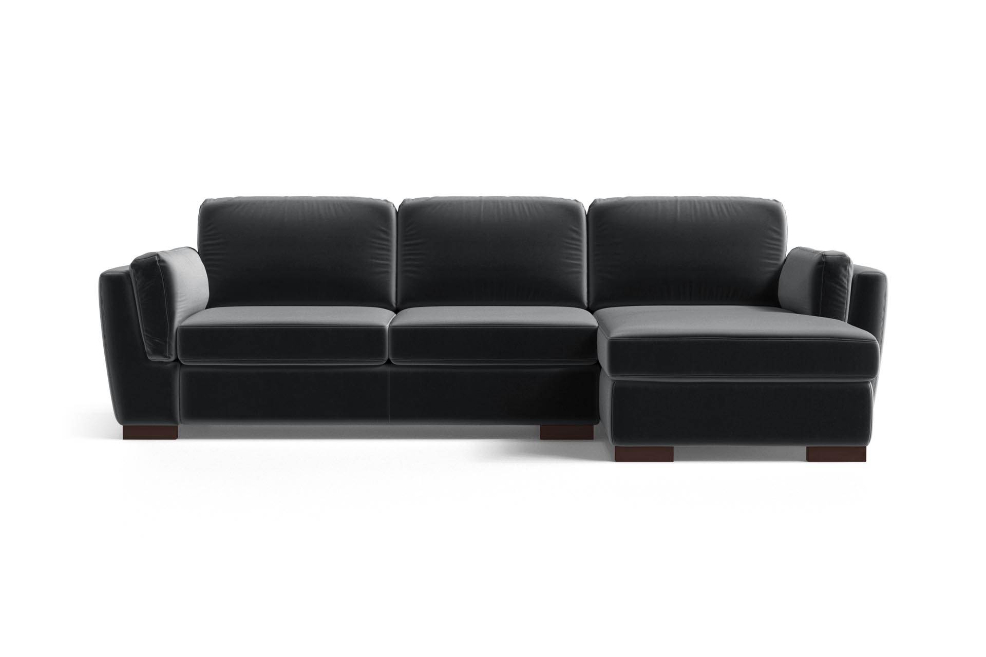 Canapé d'angle droit 4 places en velours anthracite Canapé d'angle droit 4 places en velours anthracite